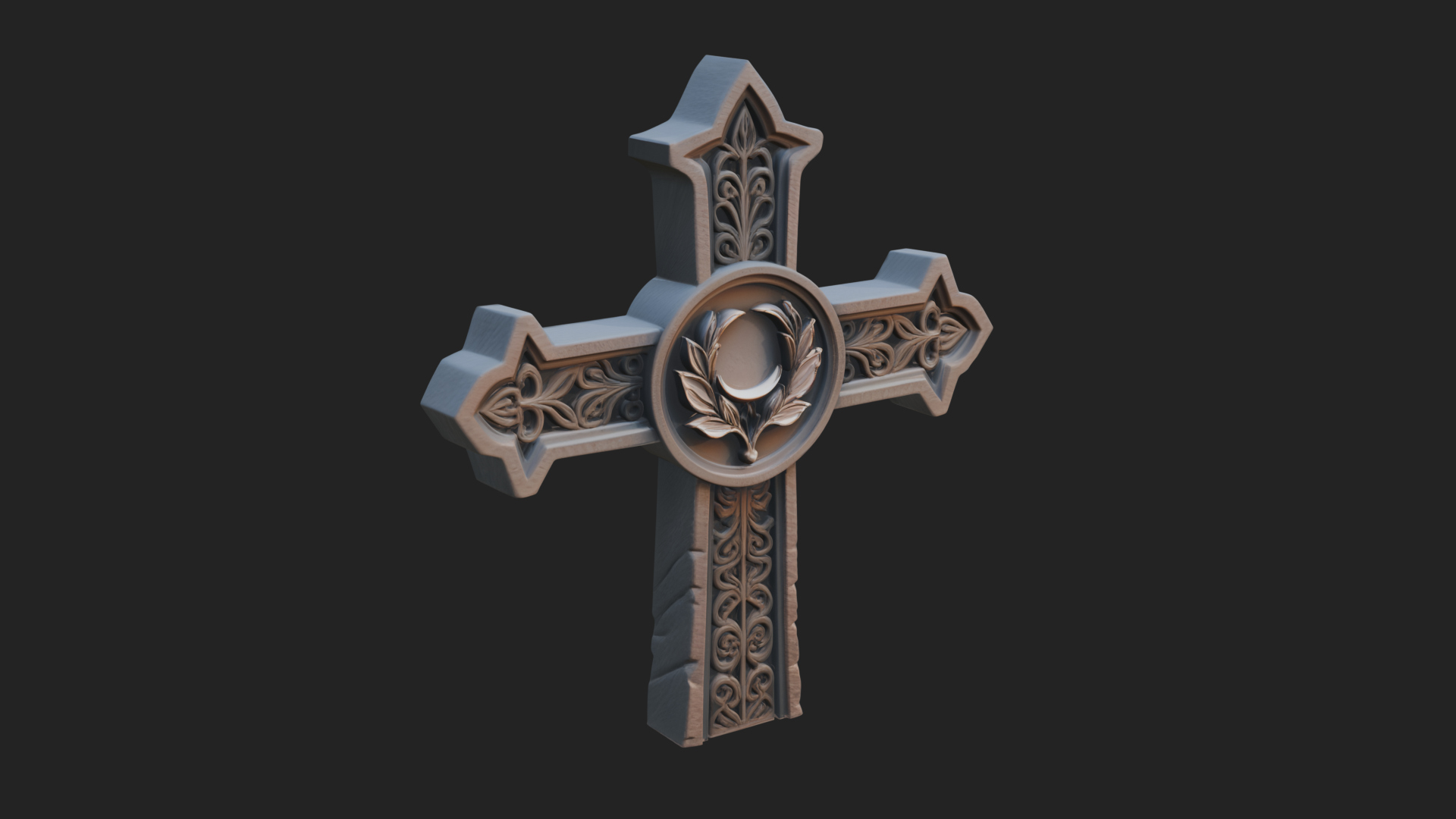 Carved Relief Wall Cross Design 143 3D Print Model 3D Model