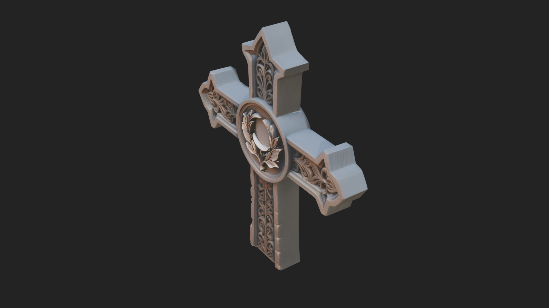 Carved Relief Wall Cross Design 143 3D Print Model 3D Model