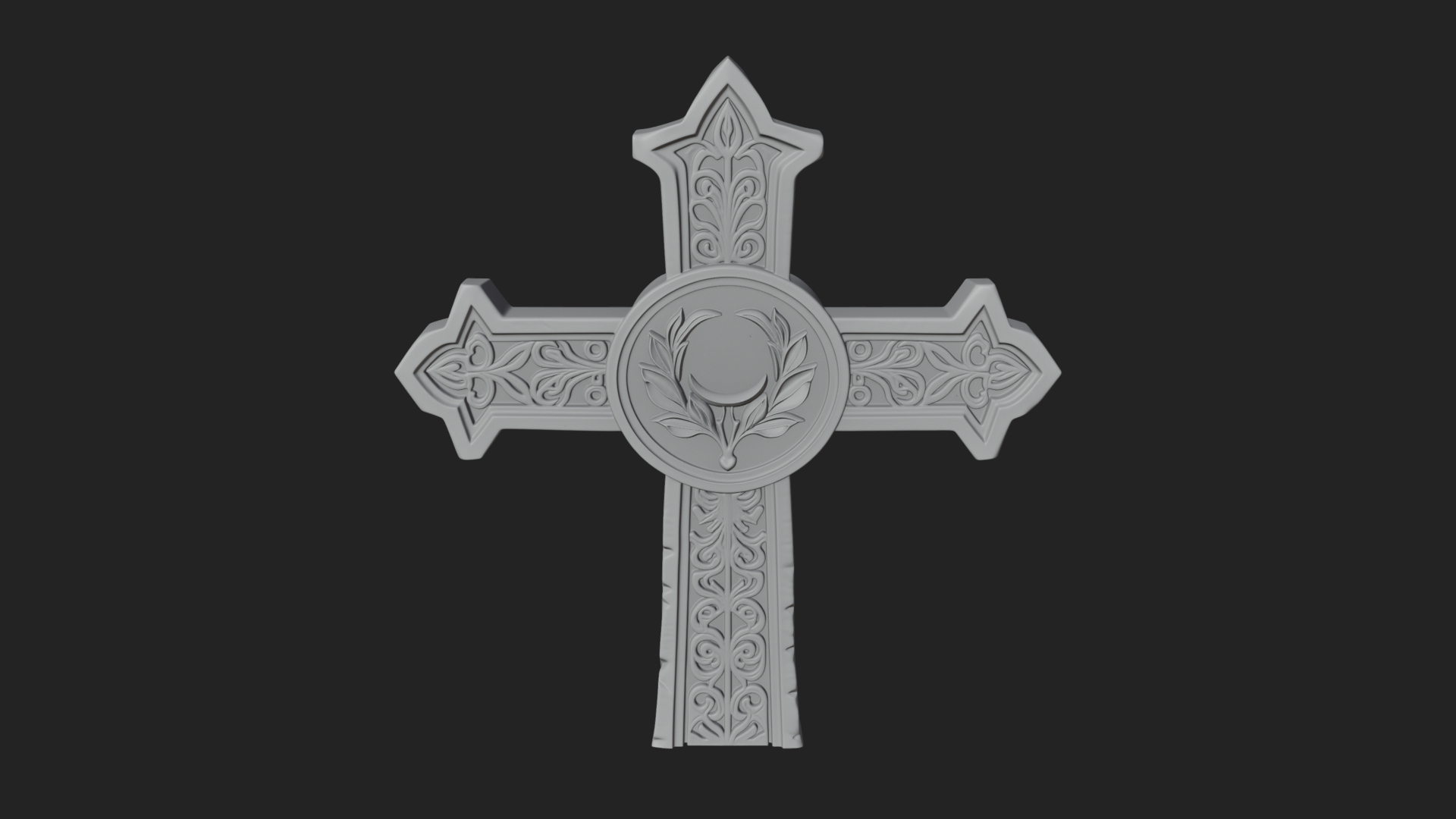 Carved Relief Wall Cross Design 143 3D Print Model 3D Model