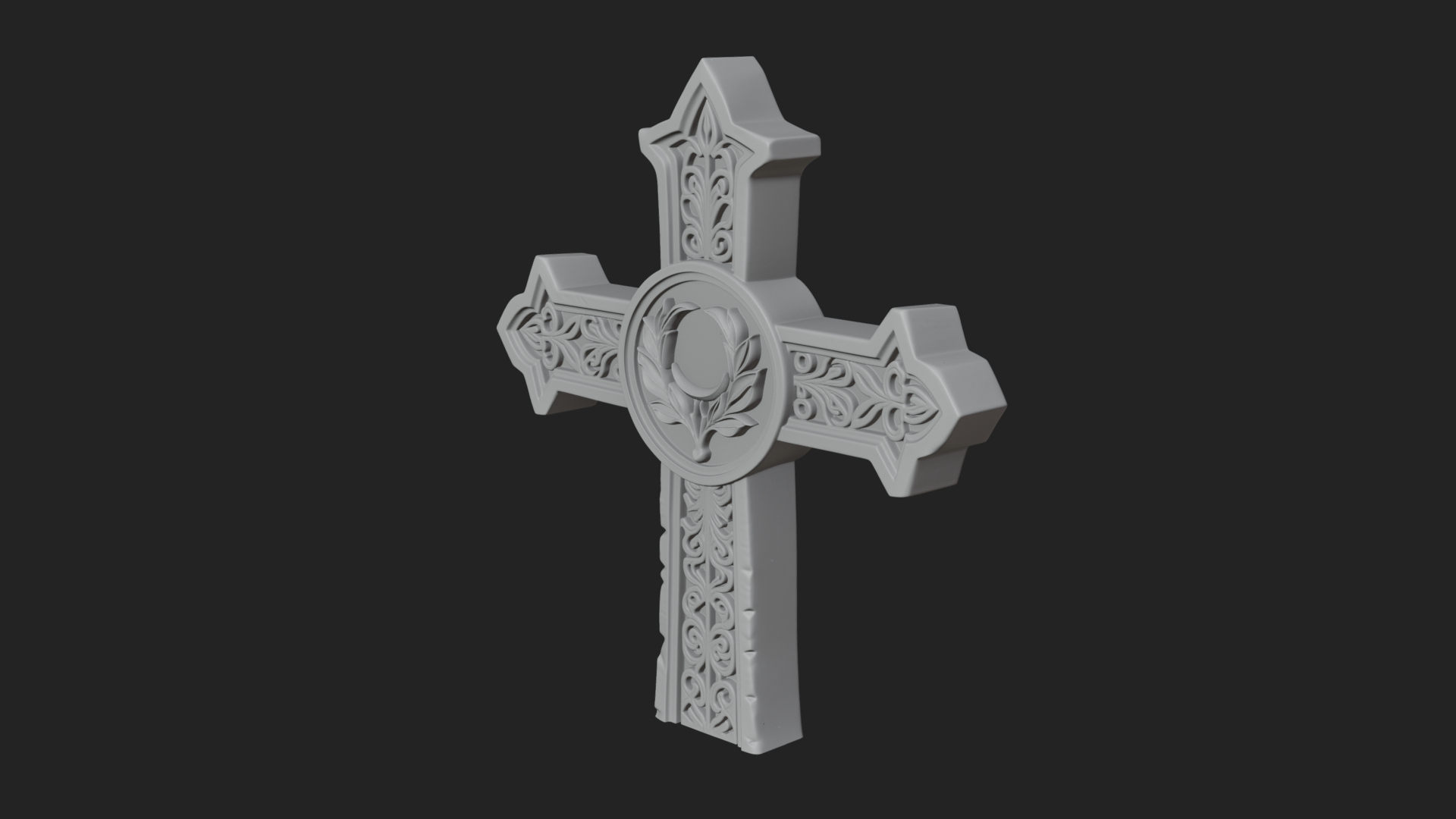 Carved Relief Wall Cross Design 143 3D Print Model 3D Model