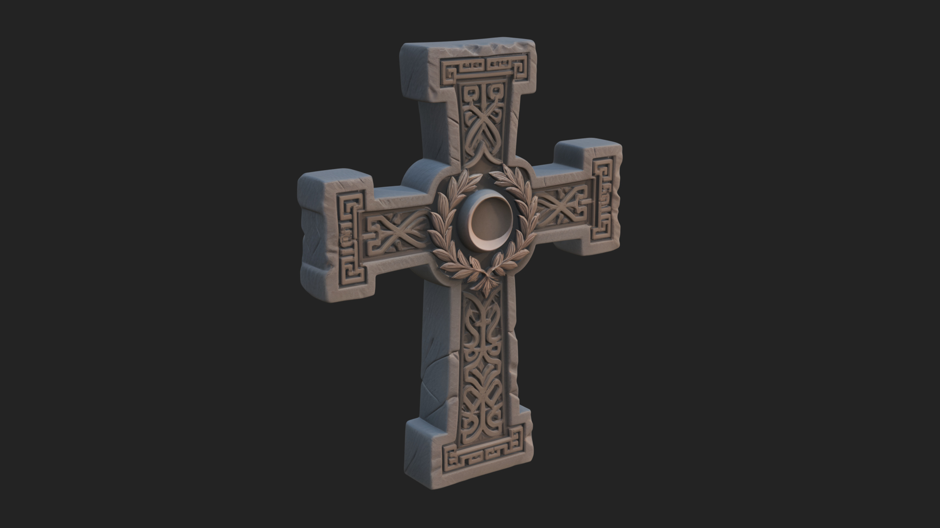 Carved Relief Wall Cross Design 144 3D Print Model 3D Model
