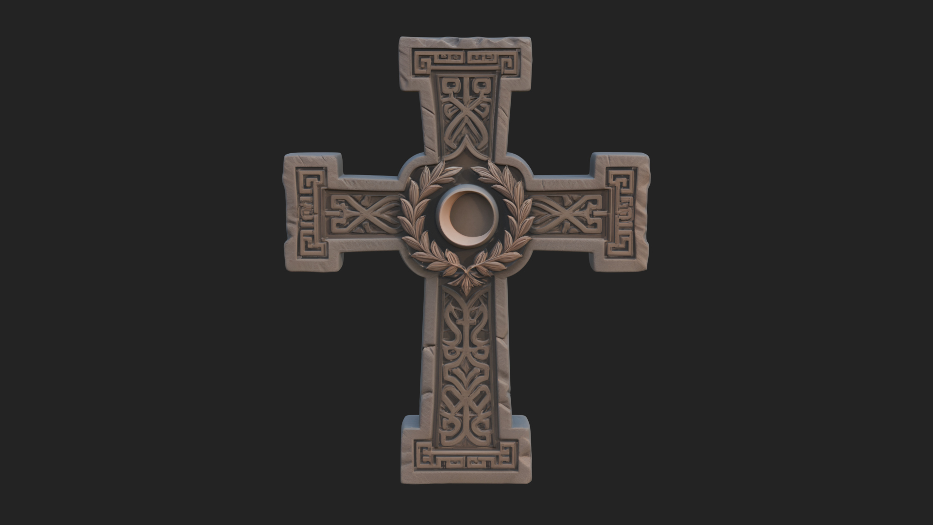 Carved Relief Wall Cross Design 144 3D Print Model 3D Model