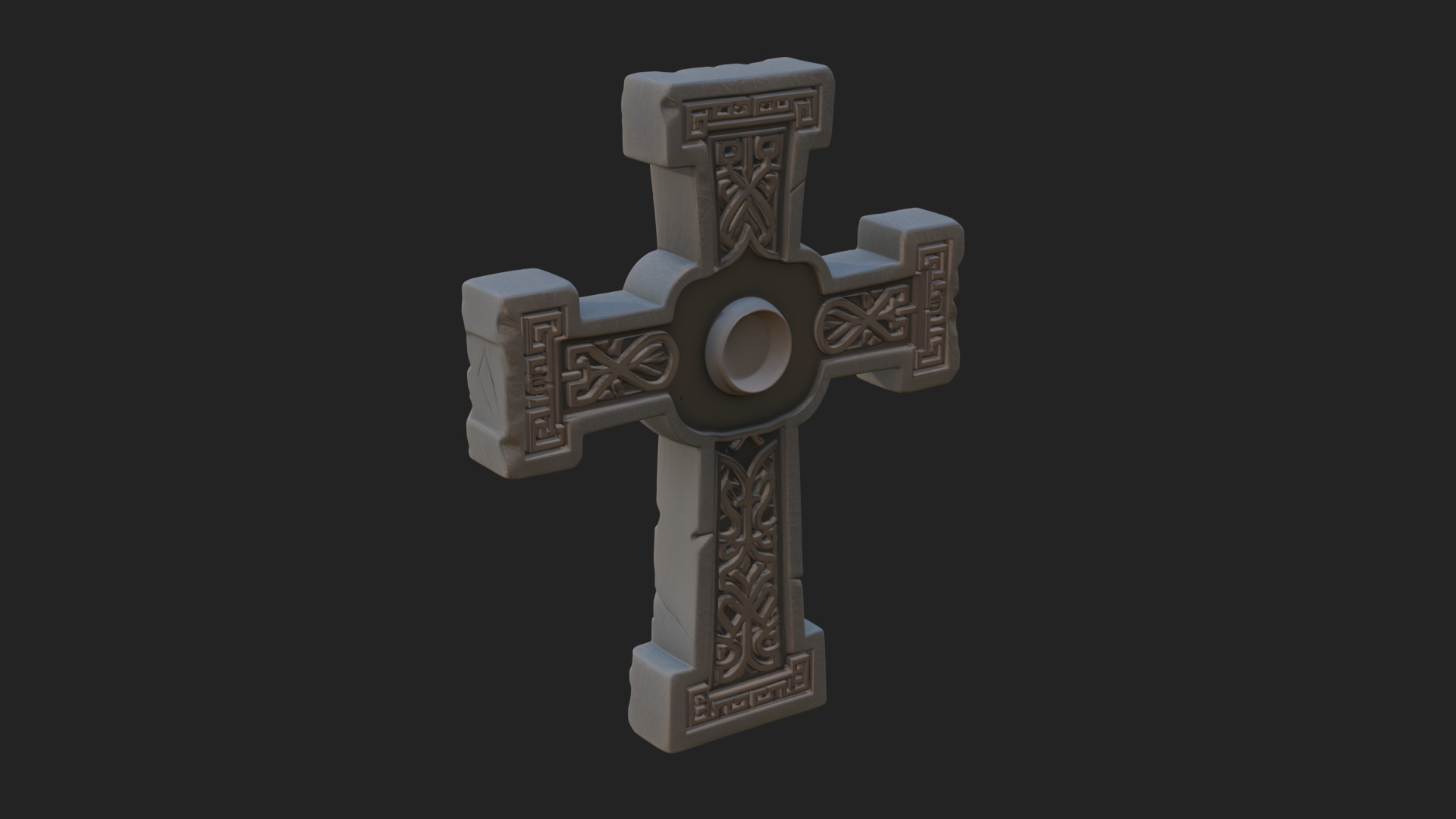Carved Relief Wall Cross Design 144 3D Print Model 3D Model