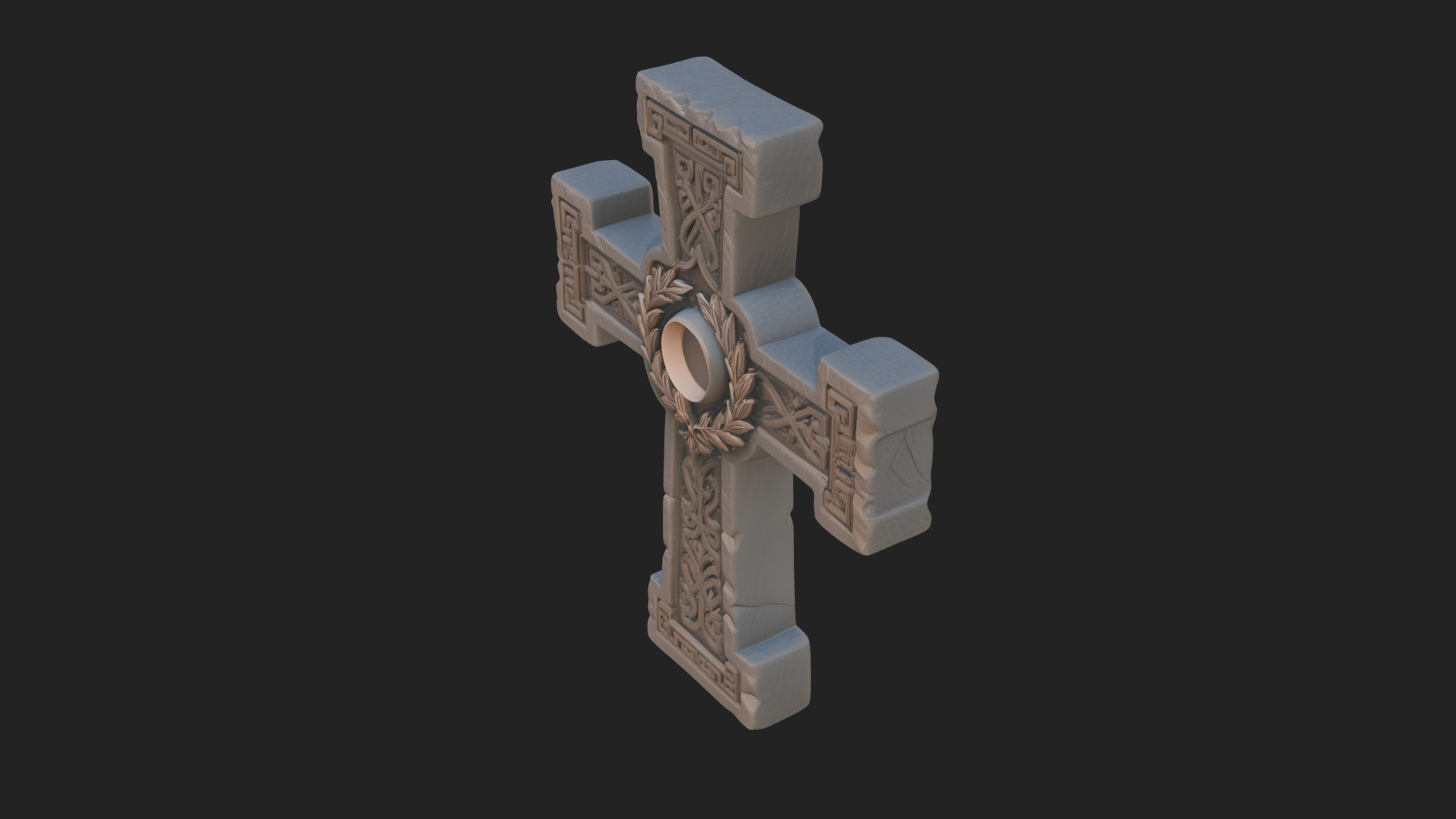 Carved Relief Wall Cross Design 144 3D Print Model 3D Model