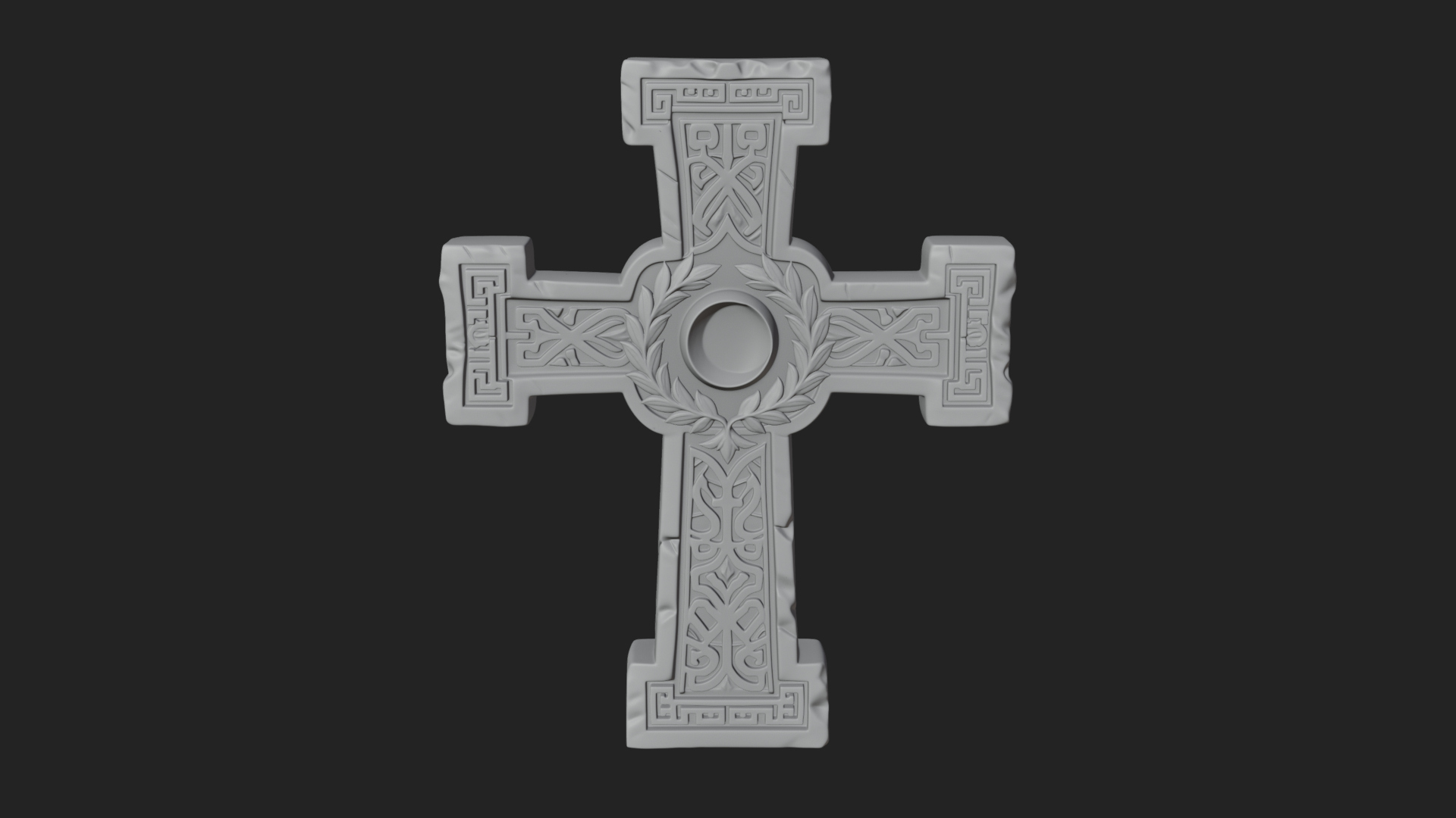 Carved Relief Wall Cross Design 144 3D Print Model 3D Model
