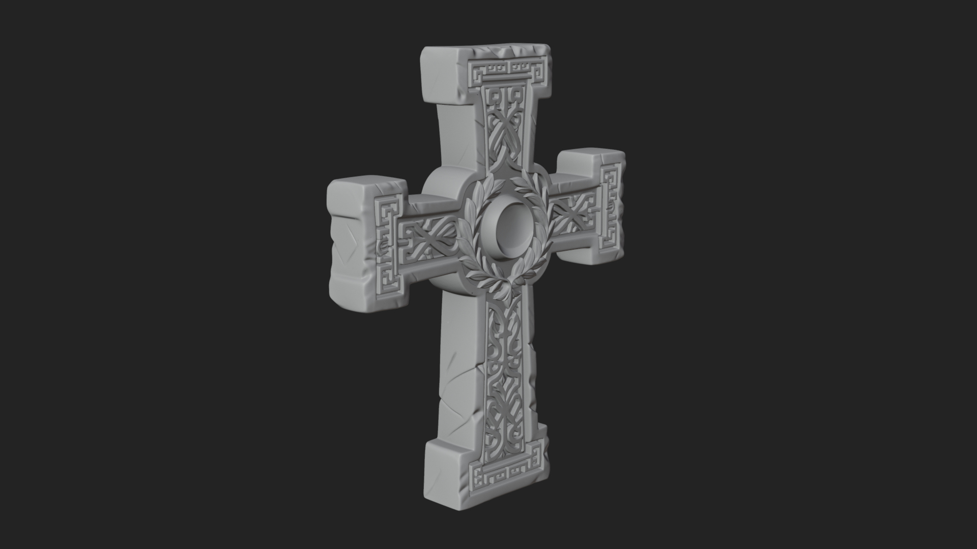 Carved Relief Wall Cross Design 144 3D Print Model 3D Model