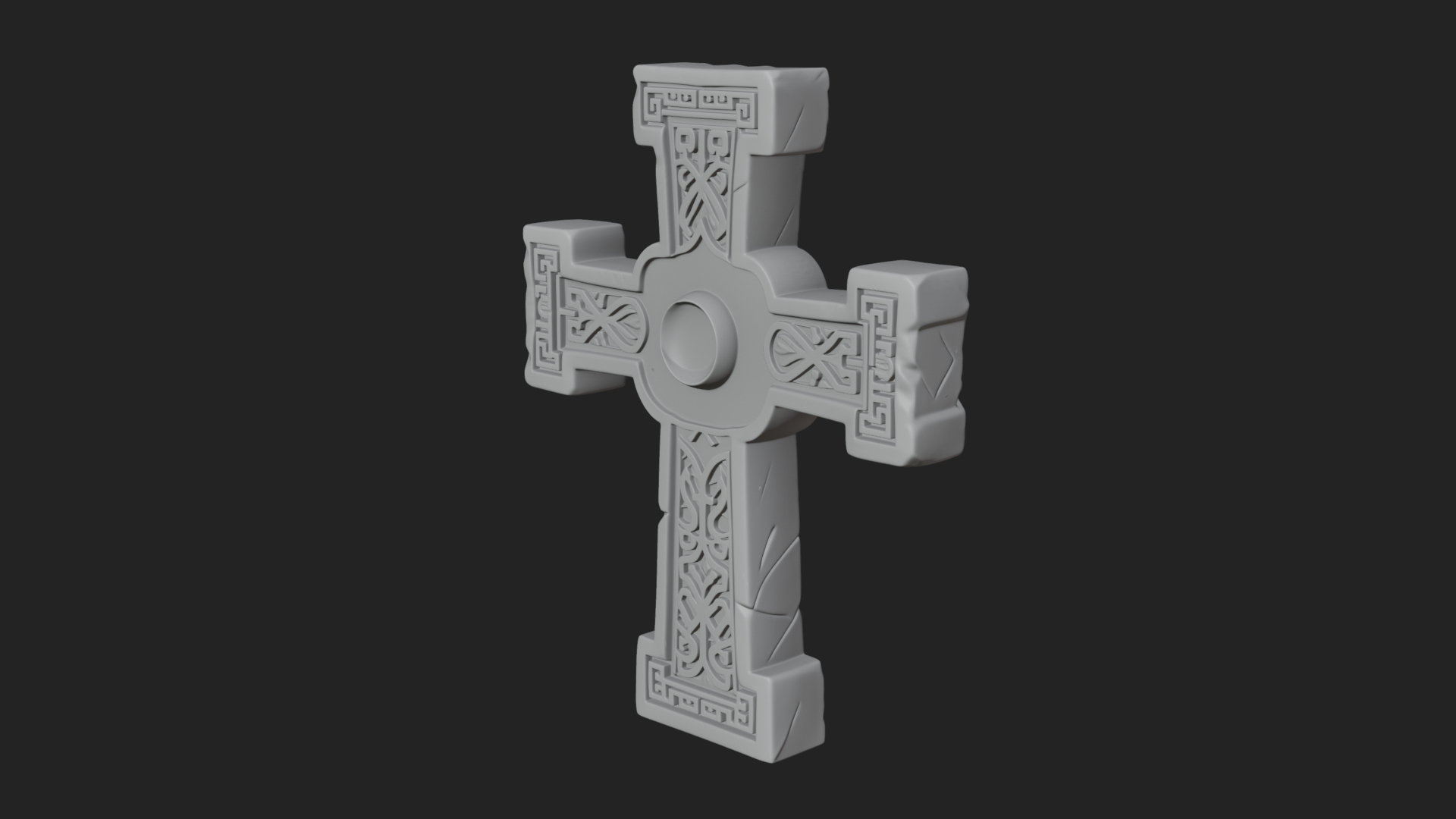 Carved Relief Wall Cross Design 144 3D Print Model 3D Model