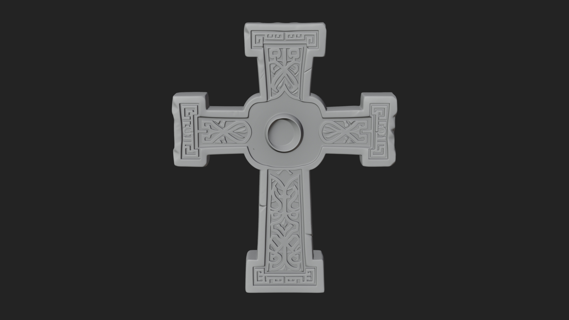 Carved Relief Wall Cross Design 144 3D Print Model 3D Model