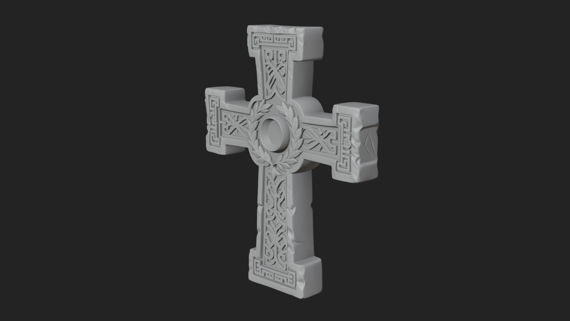 Carved Relief Wall Cross Design 144 3D Print Model 3D Model