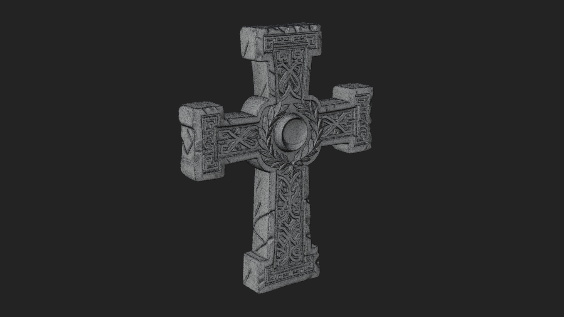 Carved Relief Wall Cross Design 144 3D Print Model 3D Model