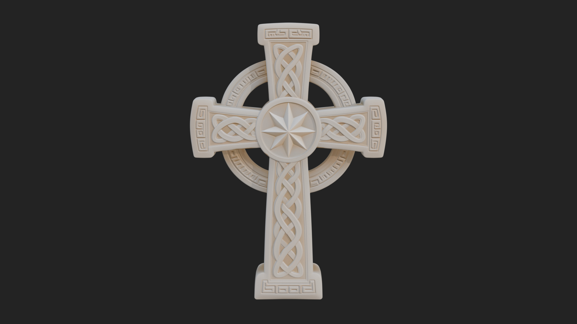 Carved Relief Wall Cross Design 145 3D Print Model 3D Model