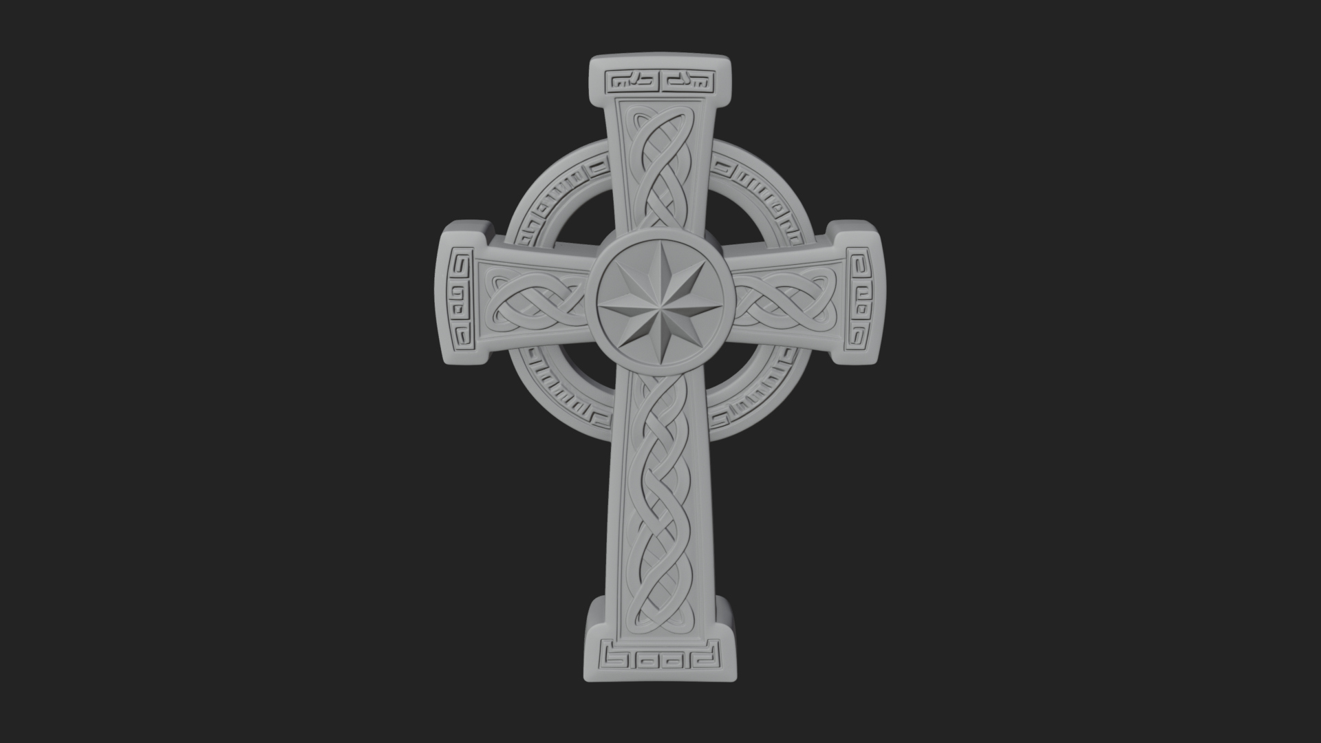 Carved Relief Wall Cross Design 145 3D Print Model 3D Model