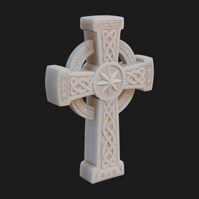 Carved Relief Wall Cross Design 145 3D Print Model