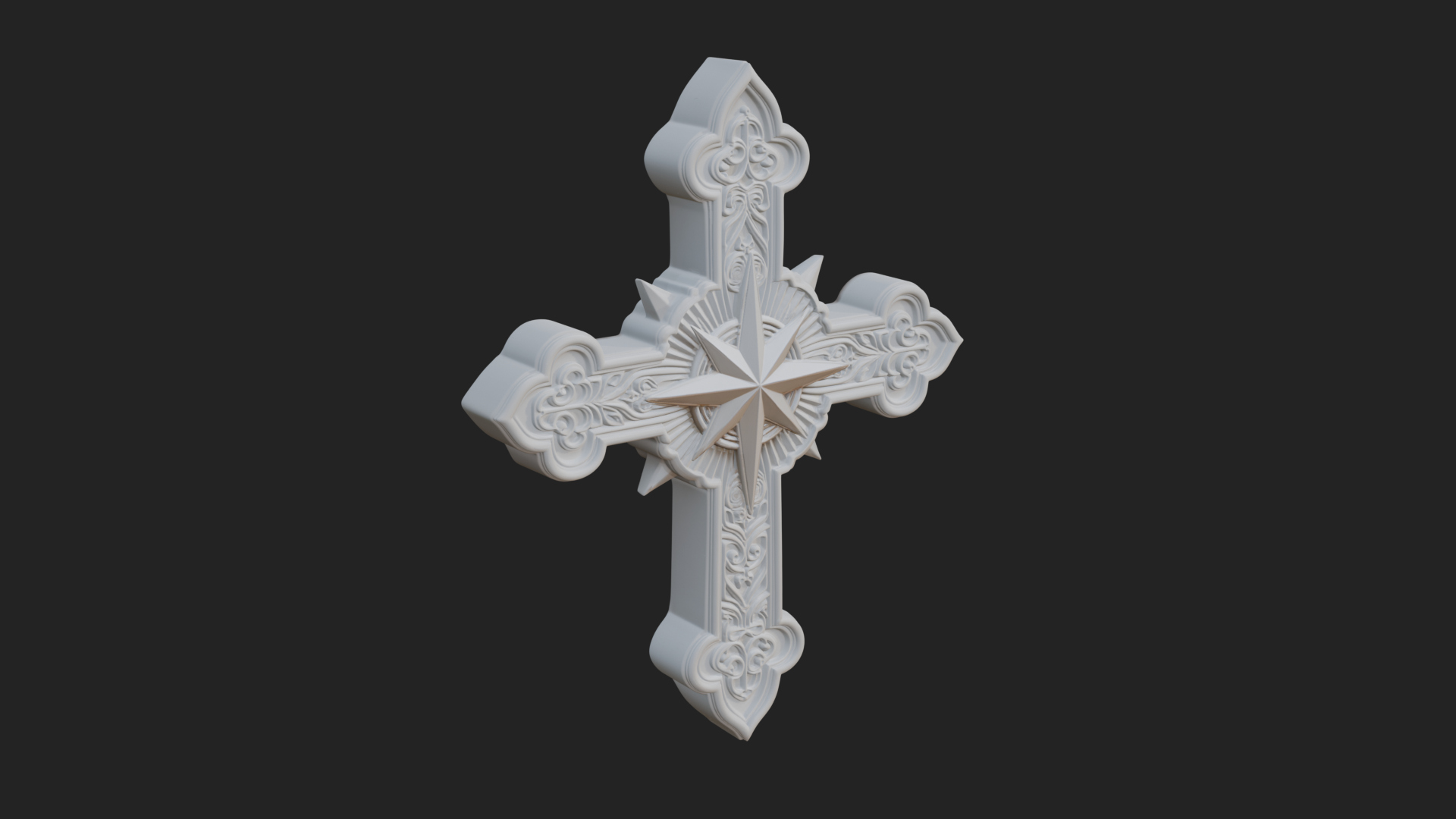 Carved Relief Wall Cross Design 147 3D Print Model 3D Model