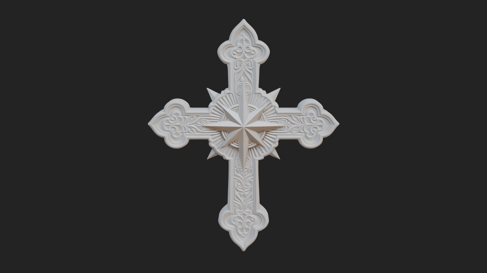 Carved Relief Wall Cross Design 147 3D Print Model 3D Model