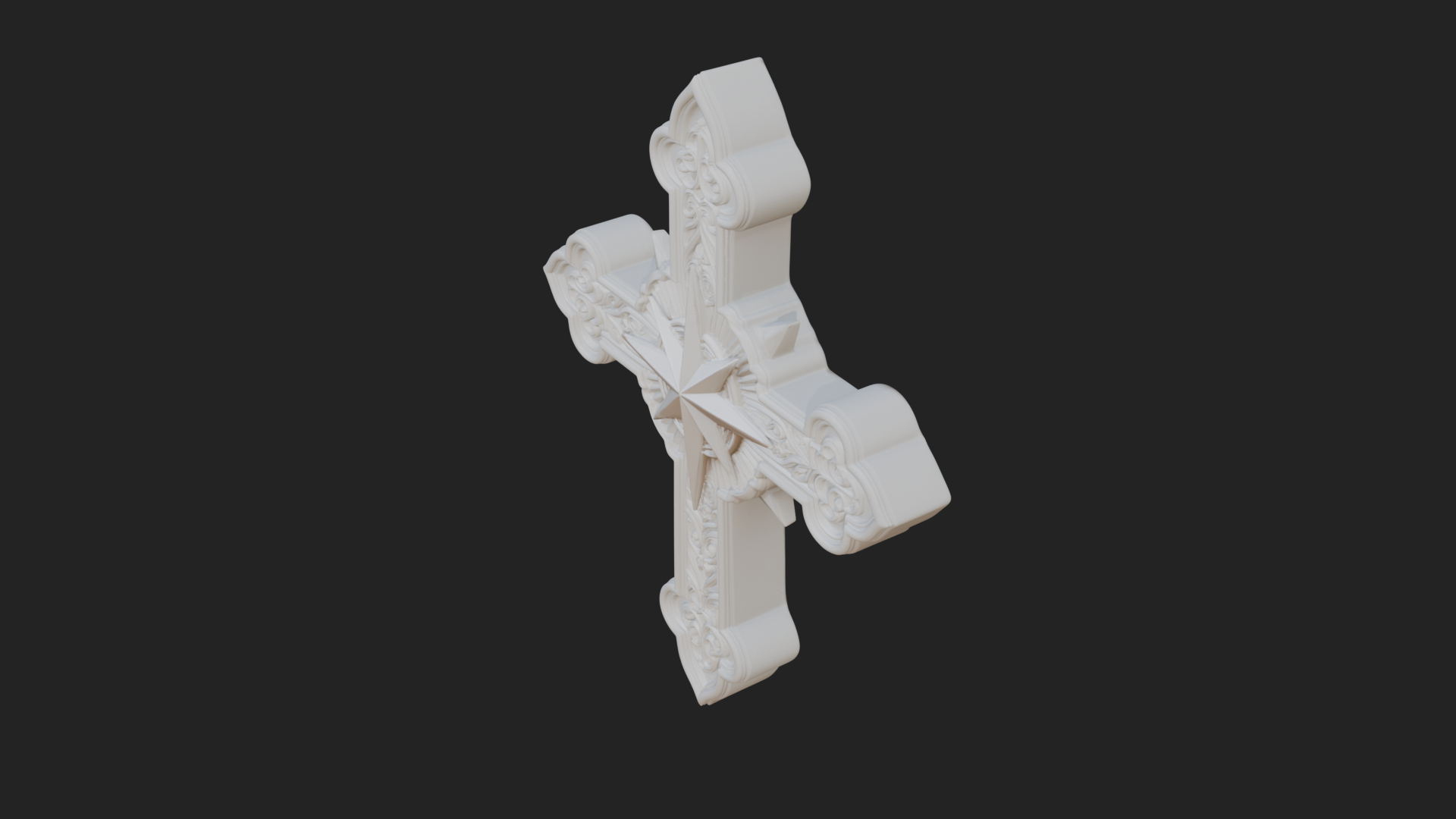 Carved Relief Wall Cross Design 147 3D Print Model 3D Model