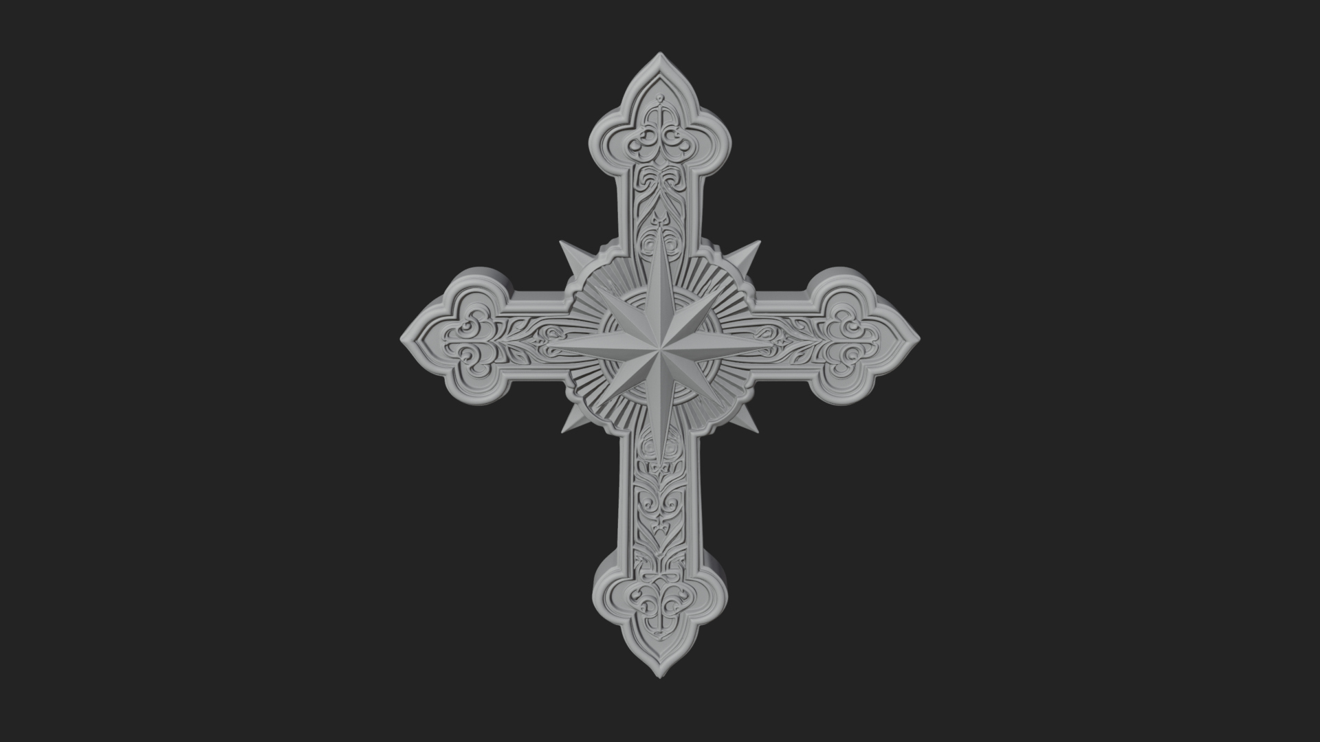 Carved Relief Wall Cross Design 147 3D Print Model 3D Model