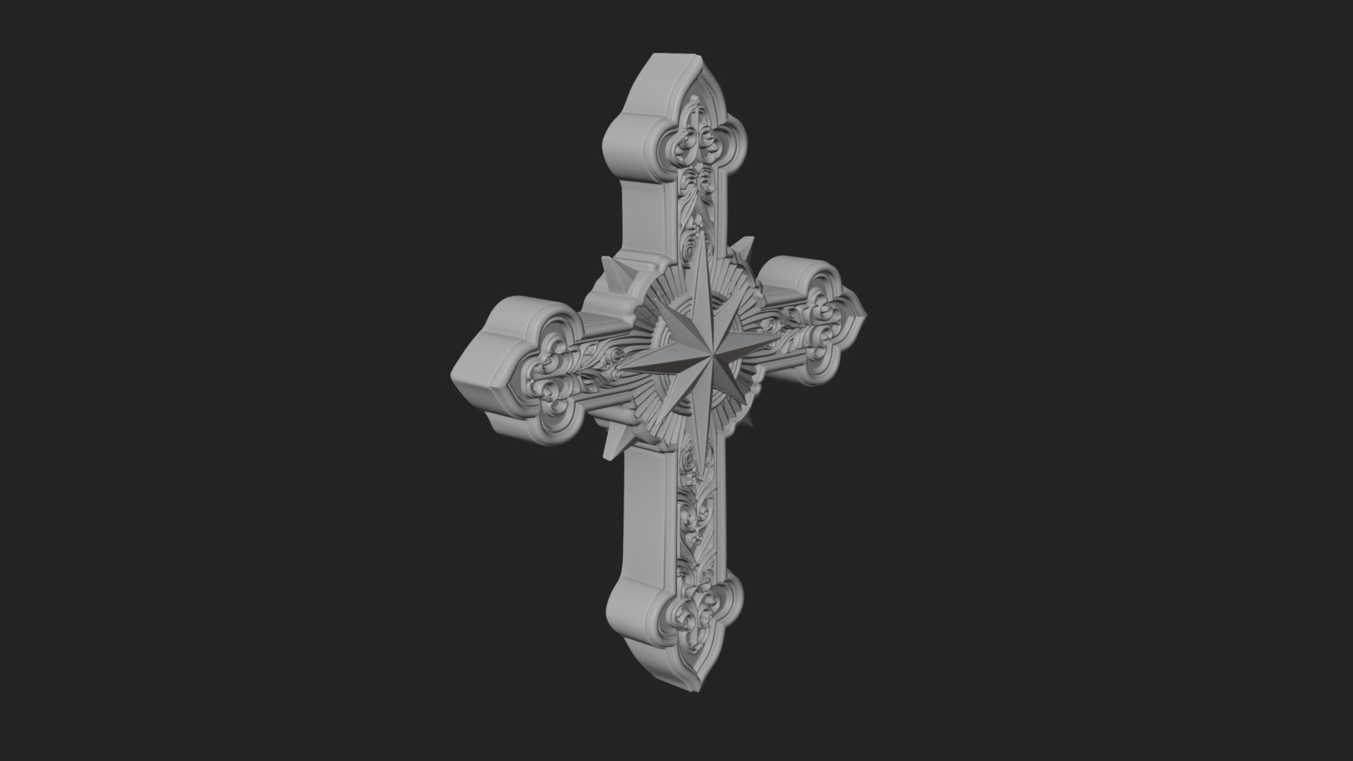 Carved Relief Wall Cross Design 147 3D Print Model 3D Model