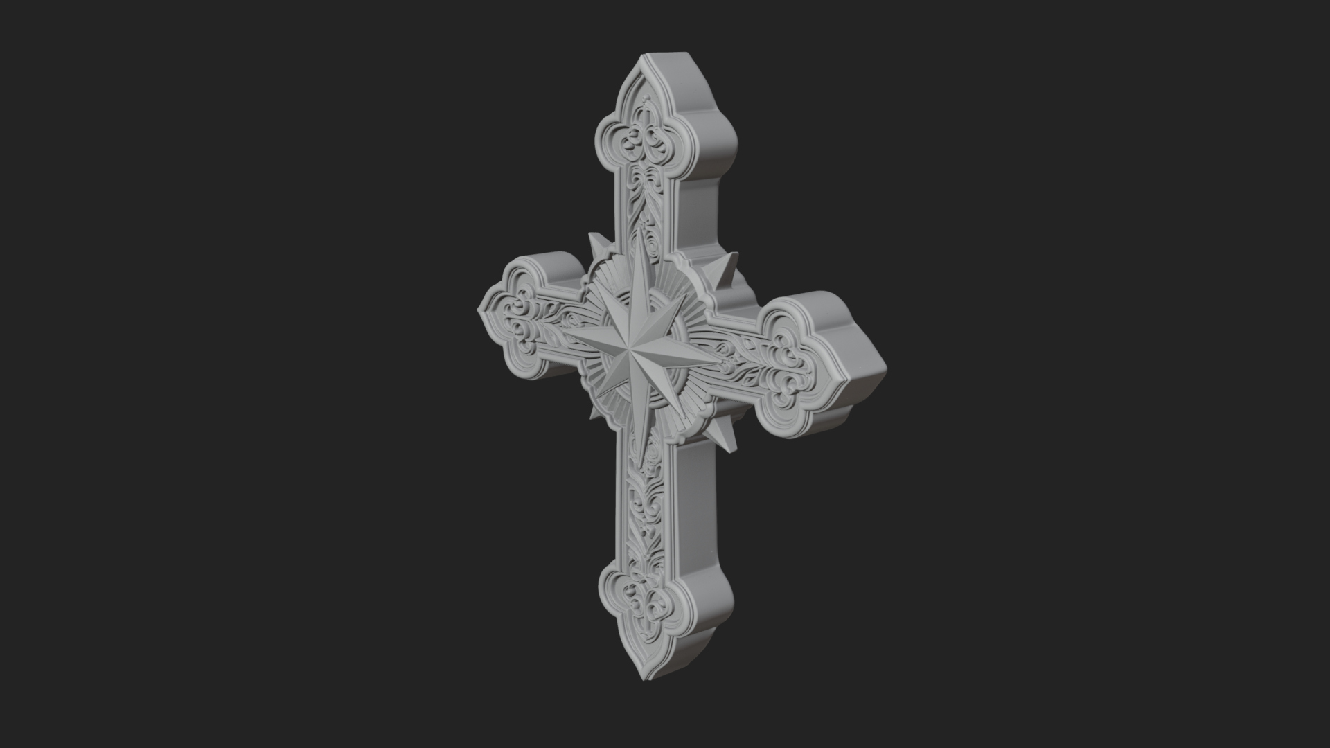 Carved Relief Wall Cross Design 147 3D Print Model 3D Model