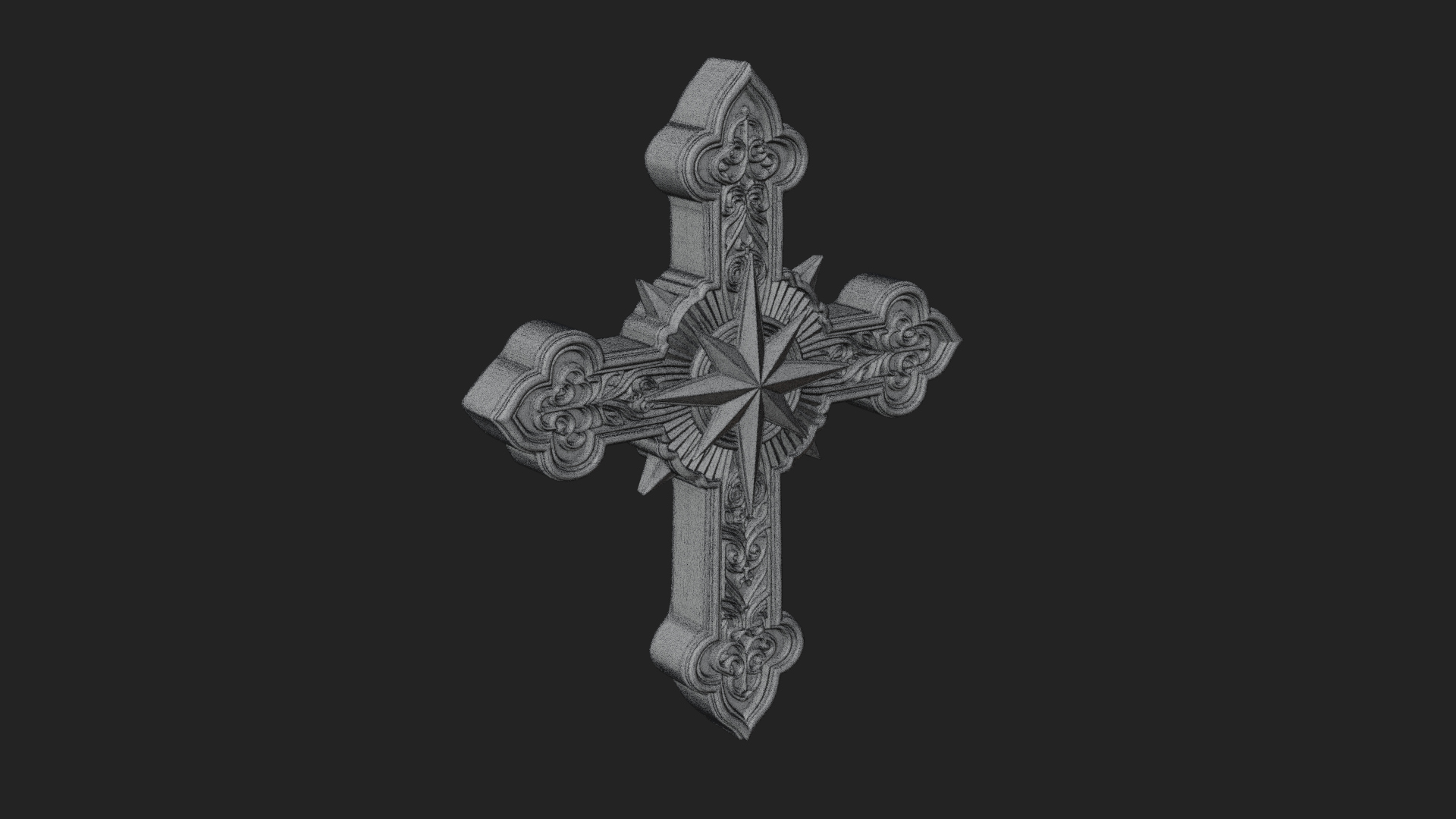Carved Relief Wall Cross Design 147 3D Print Model 3D Model