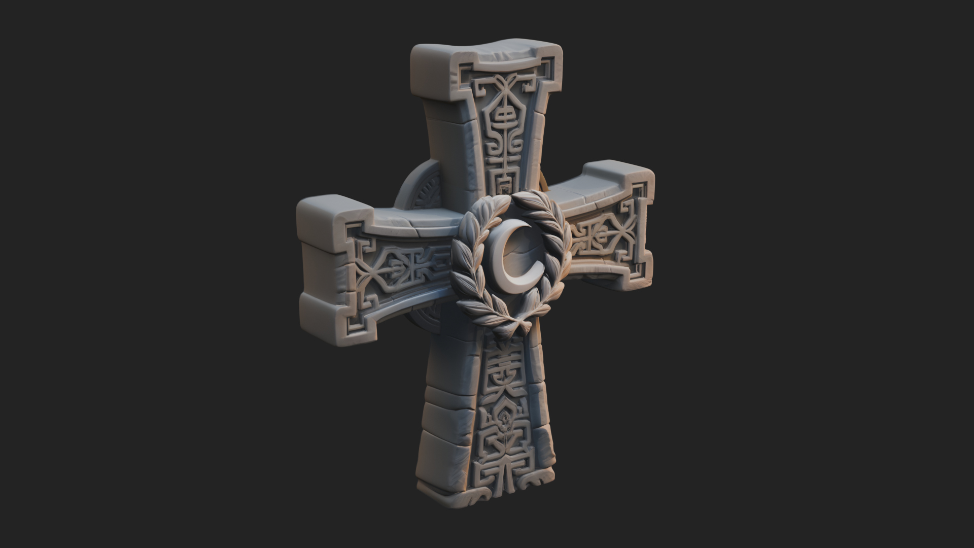 Carved Relief Wall Cross Design 148 3D Print Model 3D Model