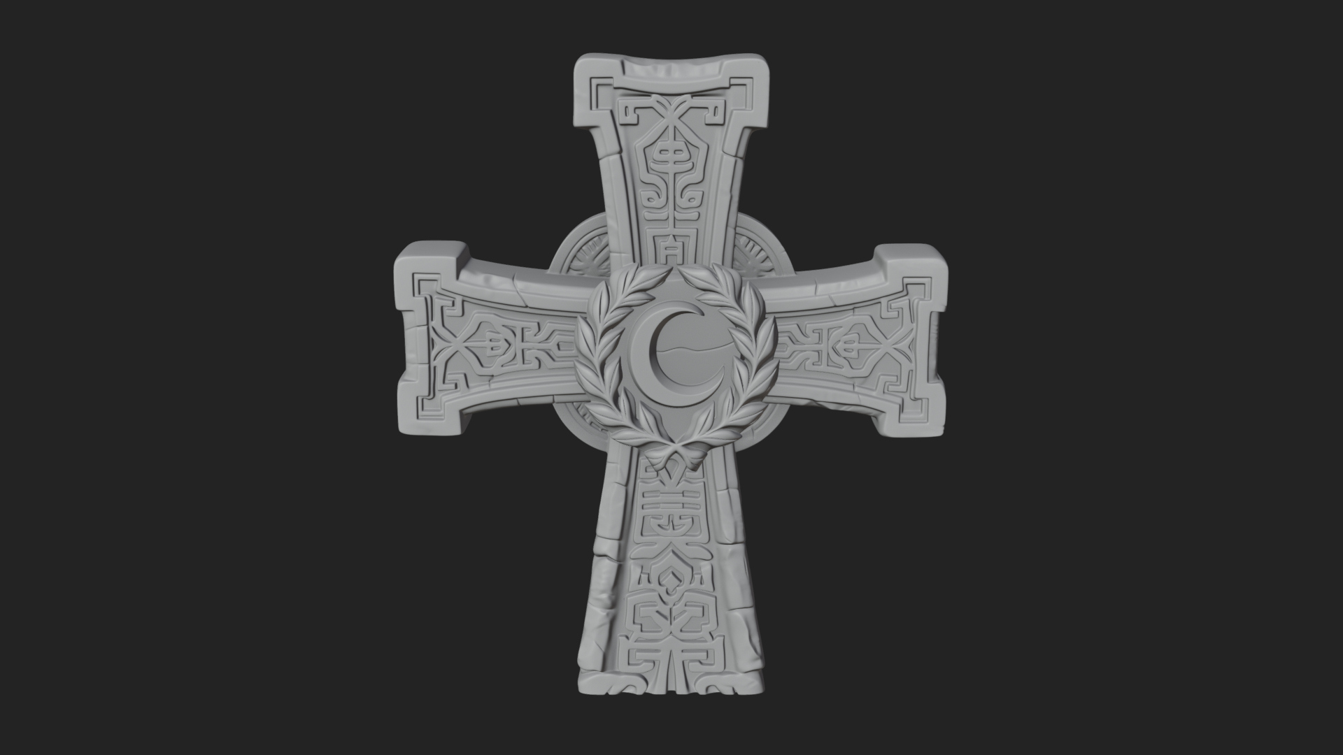 Carved Relief Wall Cross Design 148 3D Print Model 3D Model