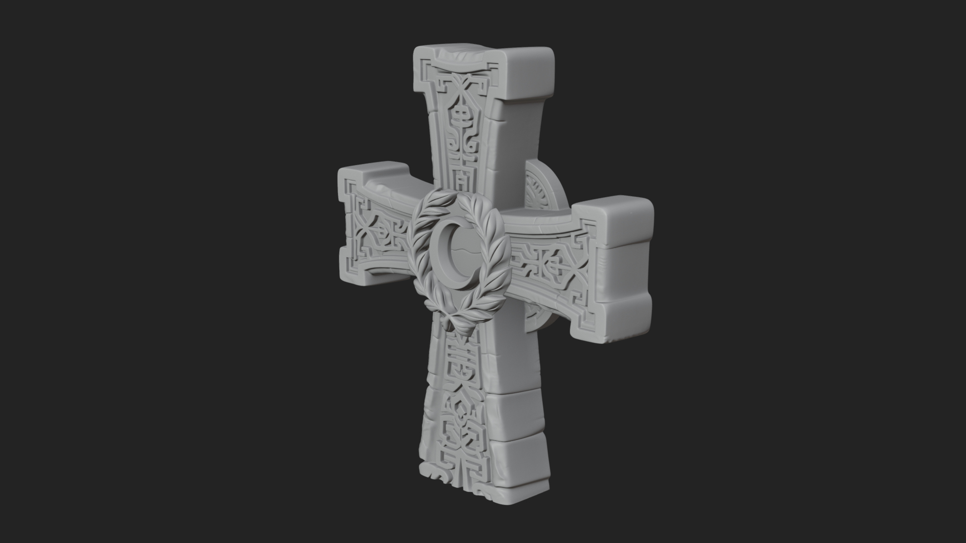 Carved Relief Wall Cross Design 148 3D Print Model 3D Model