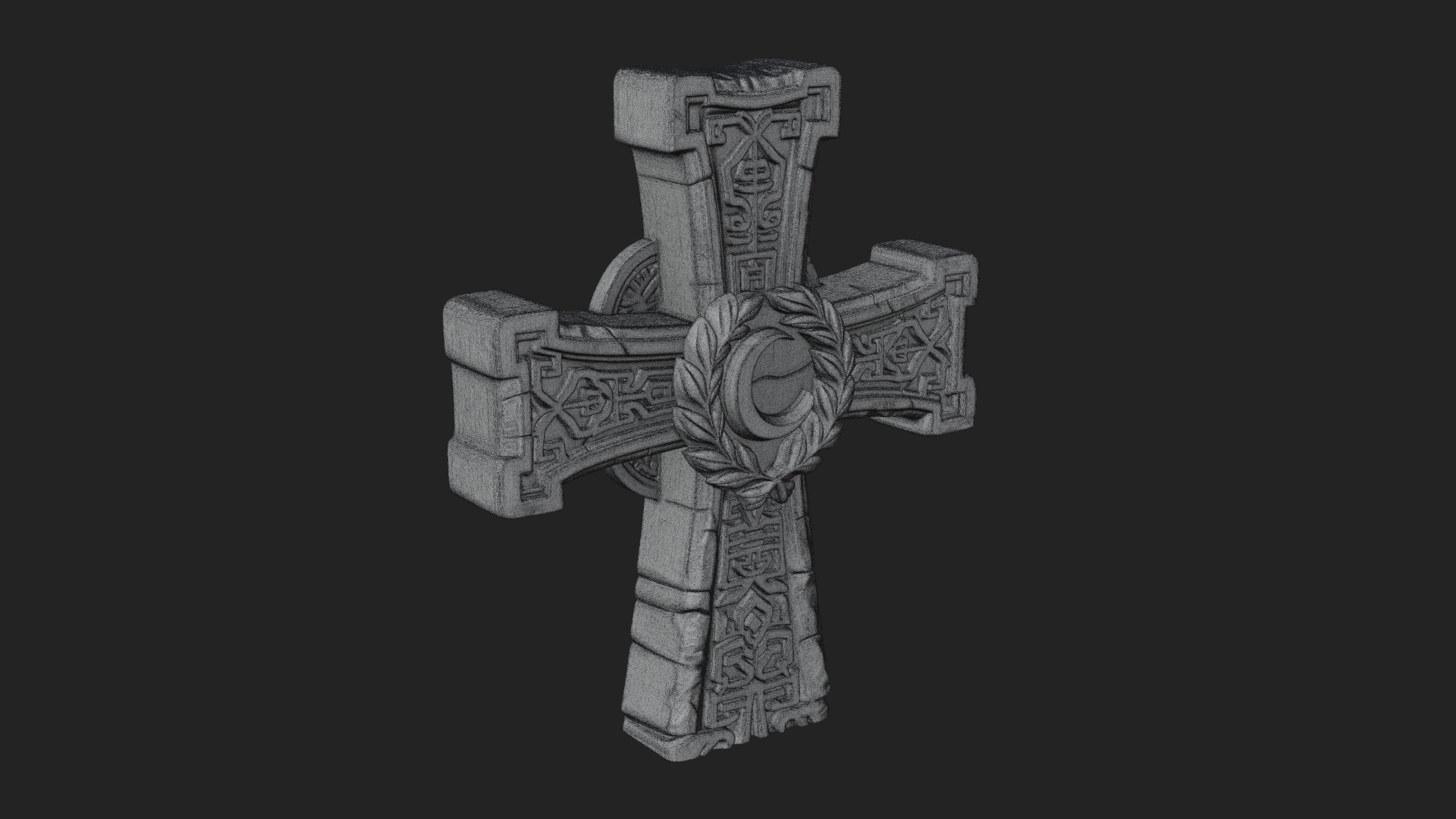 Carved Relief Wall Cross Design 148 3D Print Model 3D Model