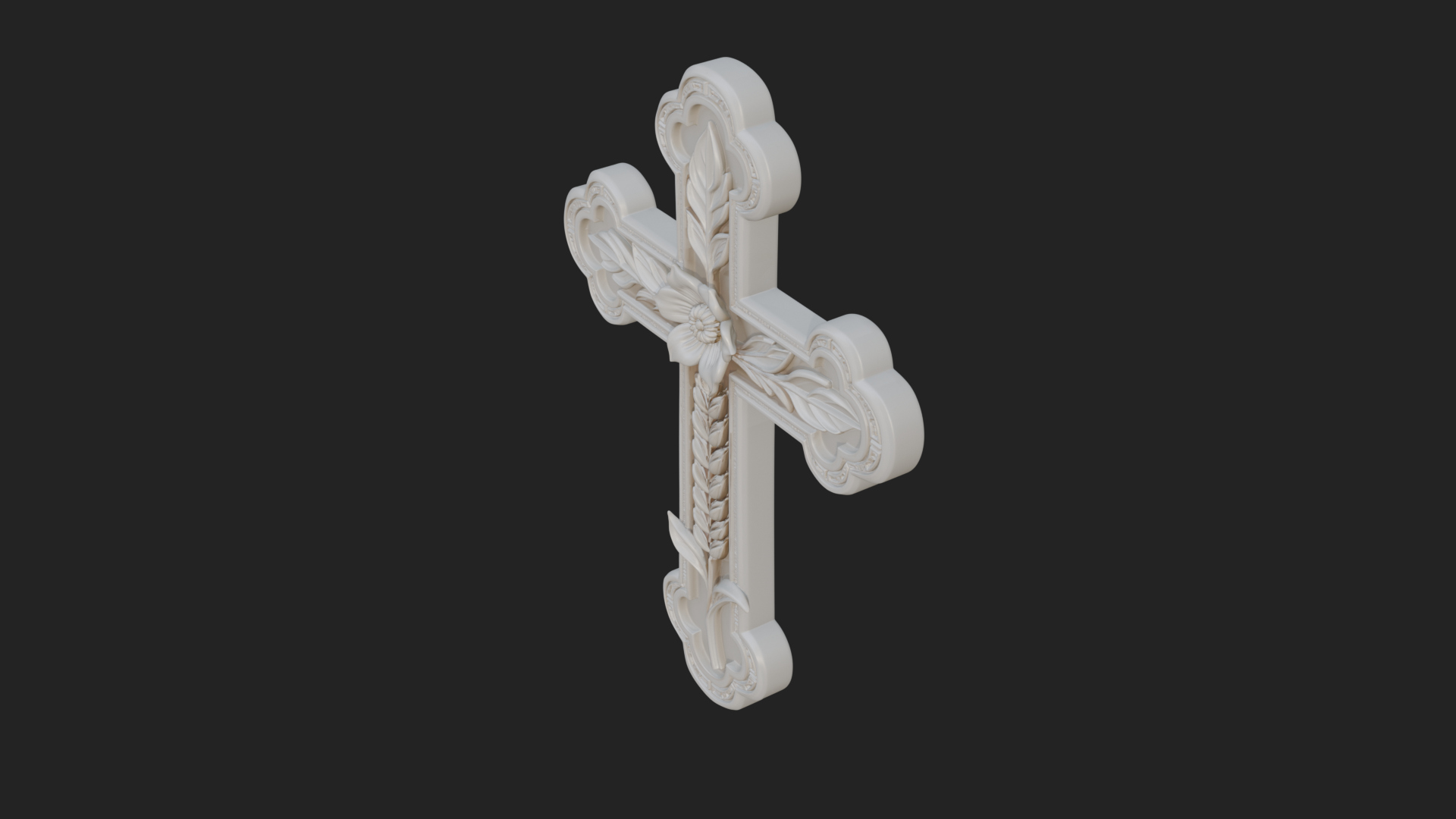 Carved Relief Wall Cross Design 15 3D Print Model 3D Model