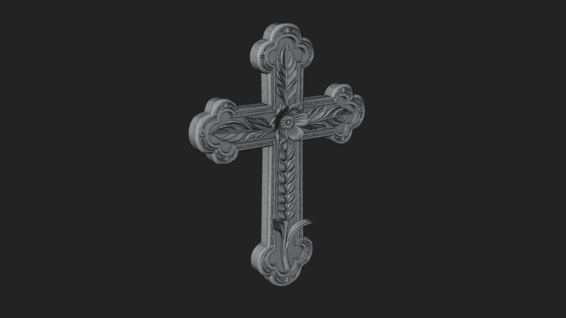 Carved Relief Wall Cross Design 15 3D Print Model 3D Model
