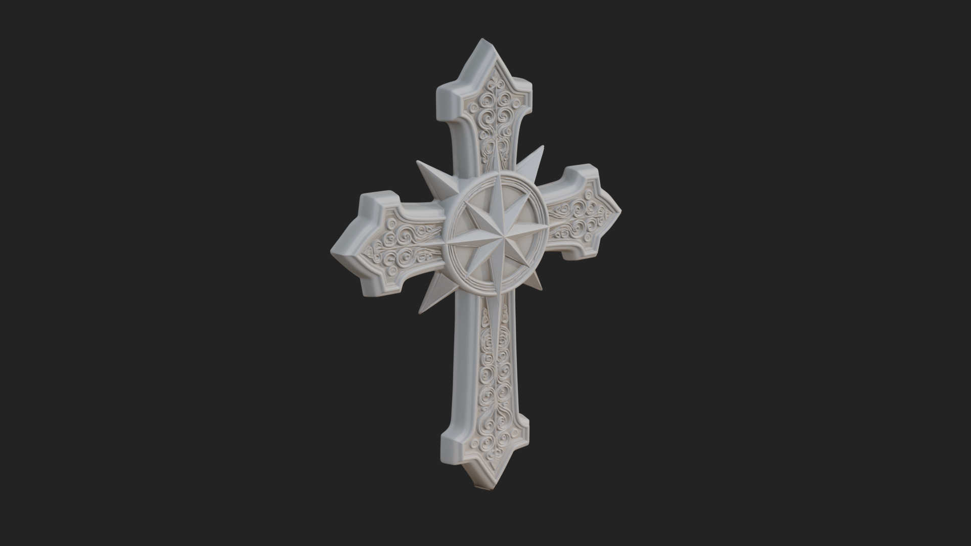 Carved Relief Wall Cross Design 150 3D Print Model 3D Model