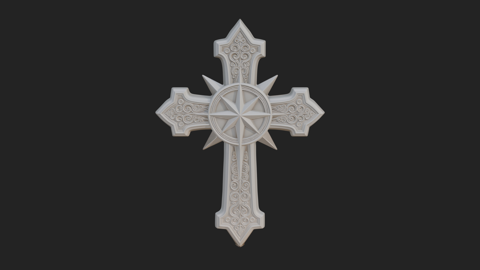 Carved Relief Wall Cross Design 150 3D Print Model 3D Model