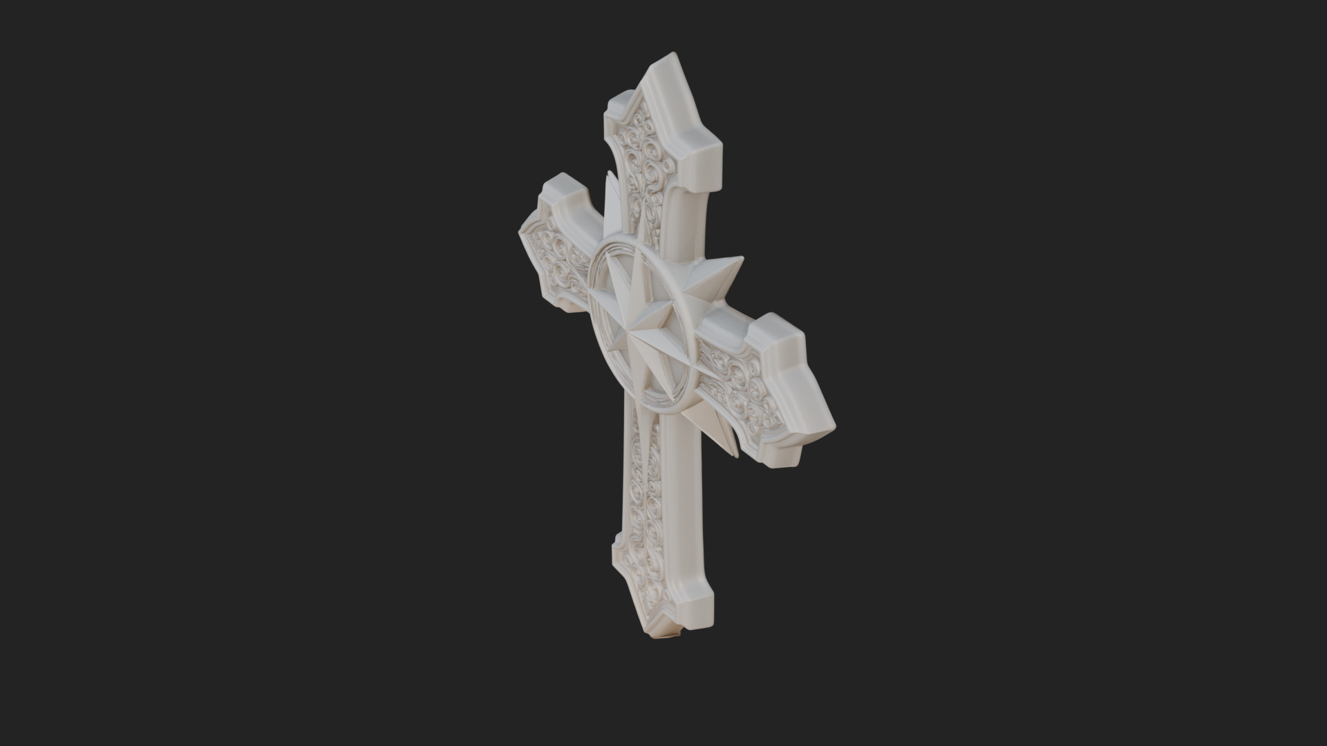 Carved Relief Wall Cross Design 150 3D Print Model 3D Model