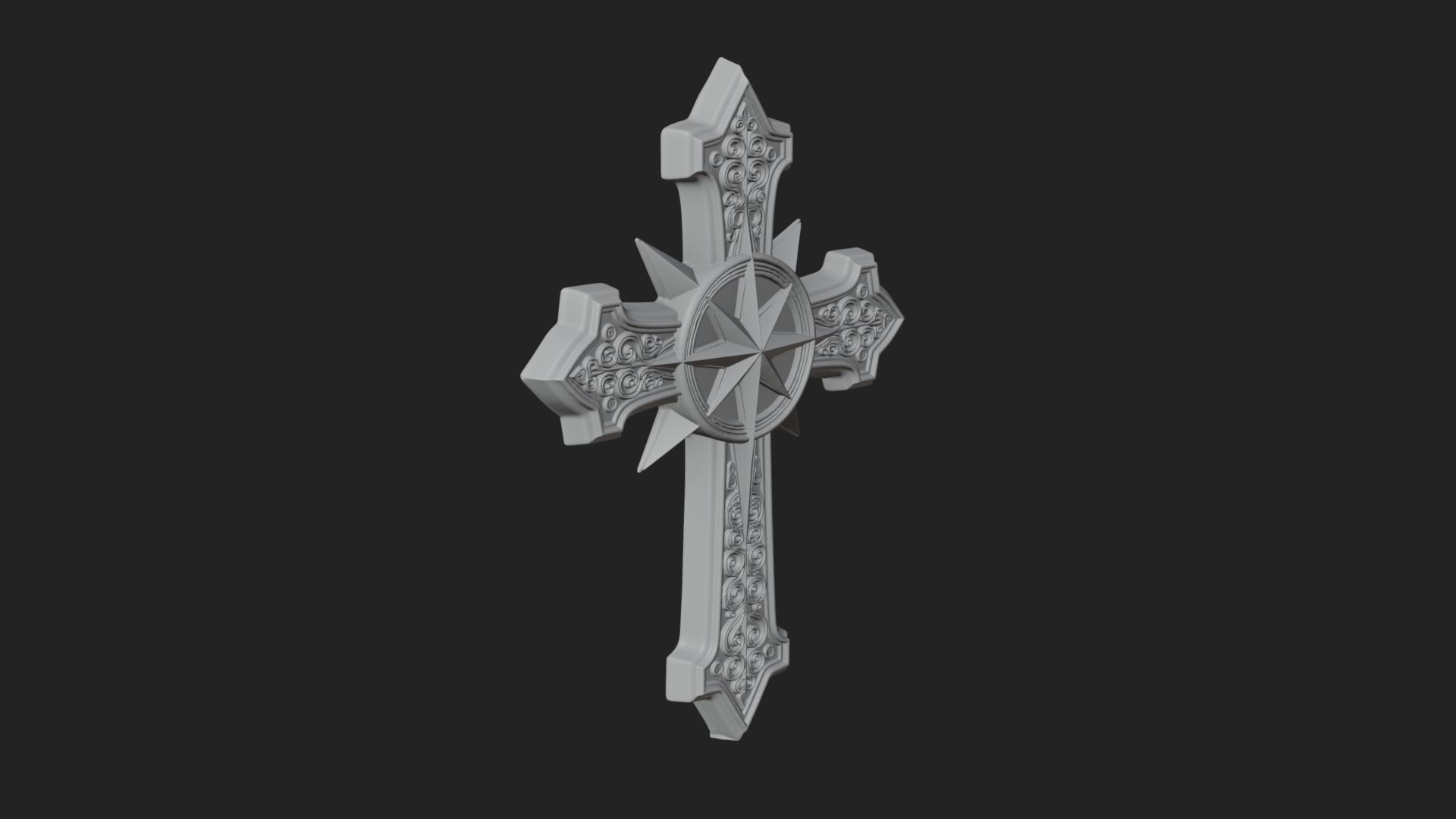 Carved Relief Wall Cross Design 150 3D Print Model 3D Model