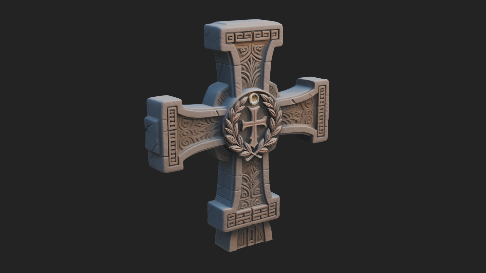 Carved Relief Wall Cross Design 151 3D Print Model 3D Model