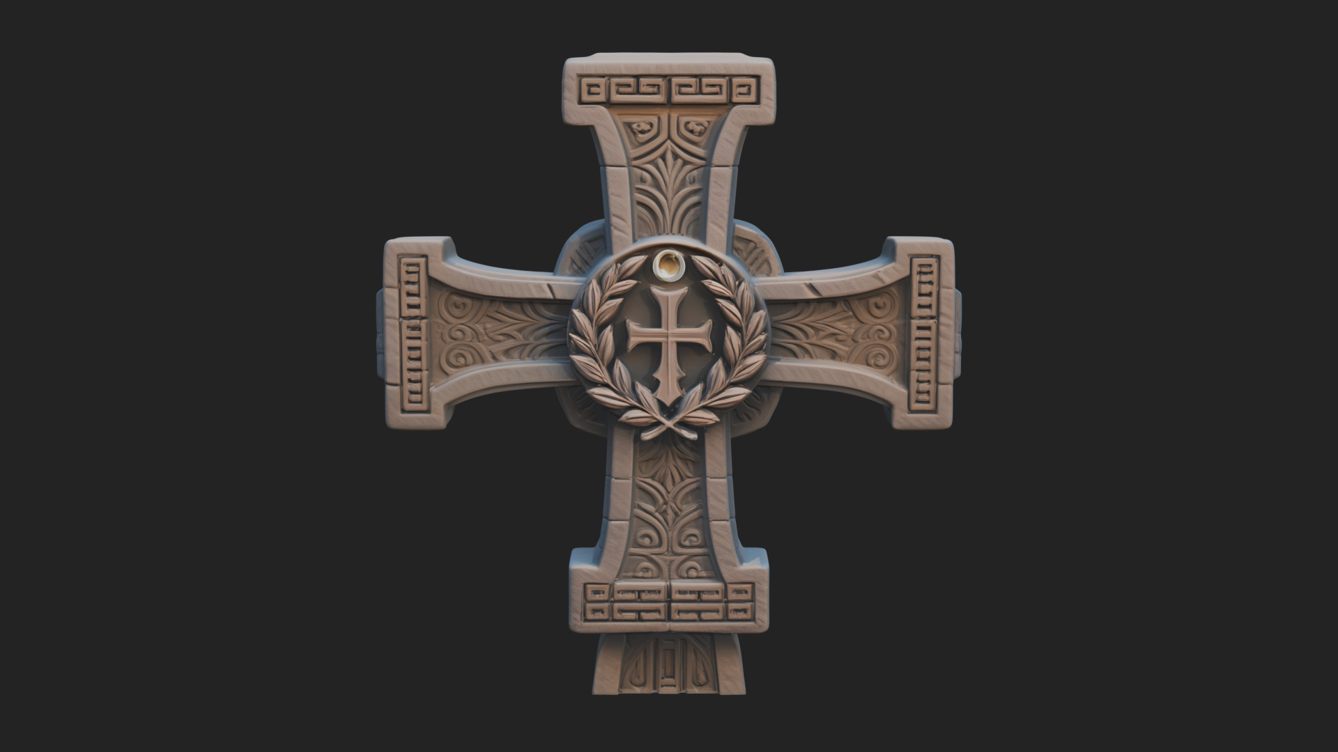 Carved Relief Wall Cross Design 151 3D Print Model 3D Model