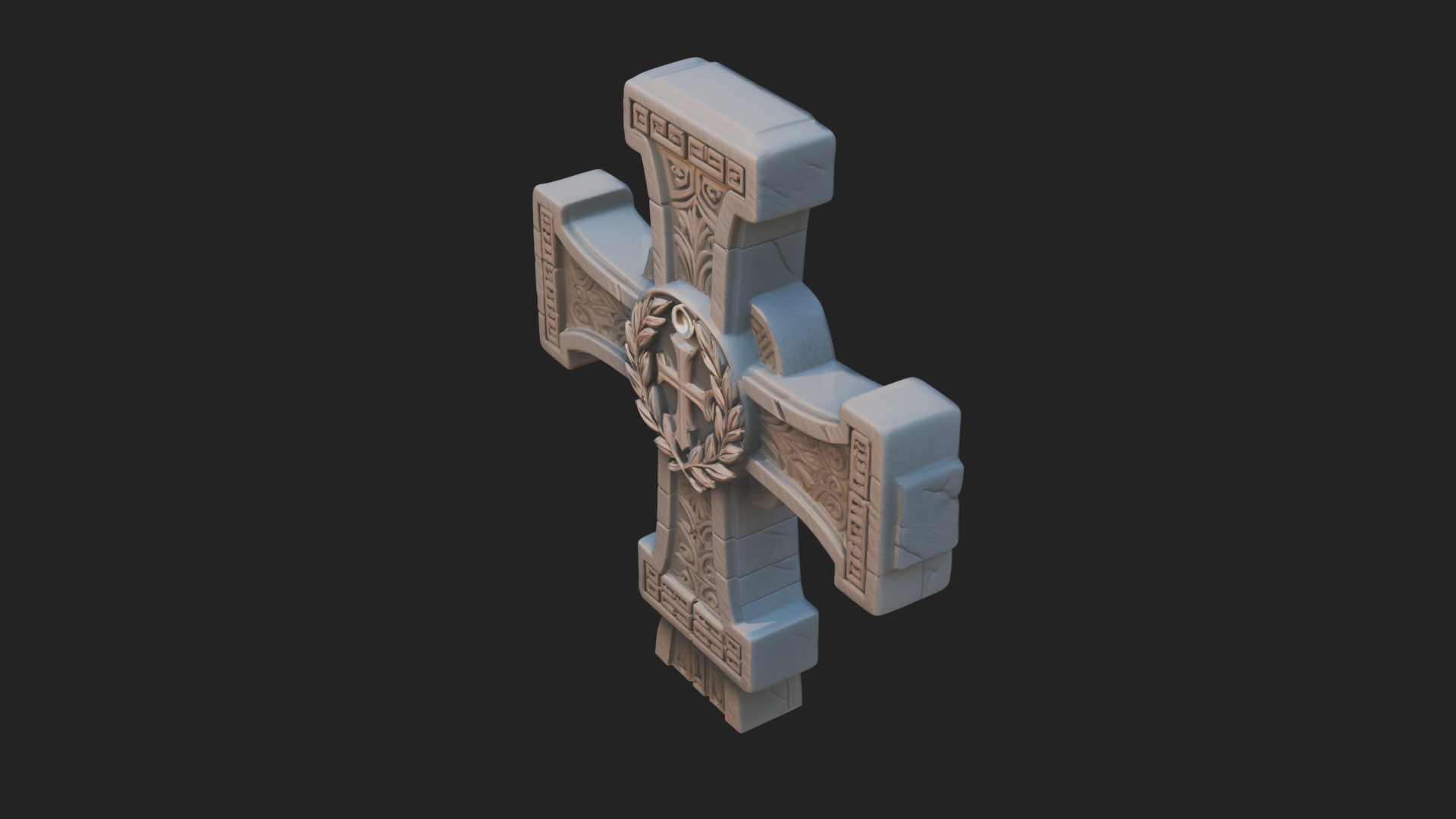 Carved Relief Wall Cross Design 151 3D Print Model 3D Model
