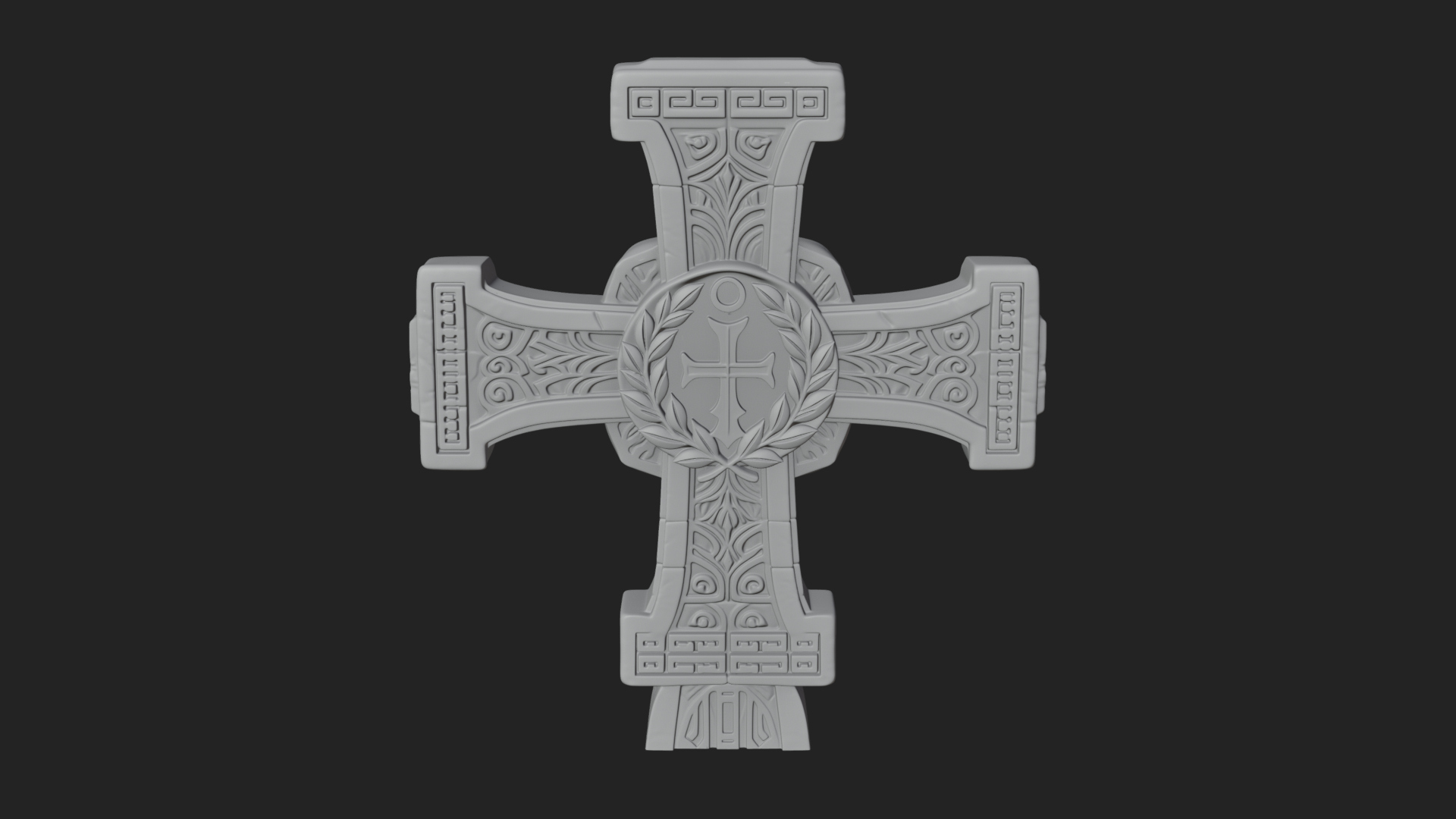 Carved Relief Wall Cross Design 151 3D Print Model 3D Model