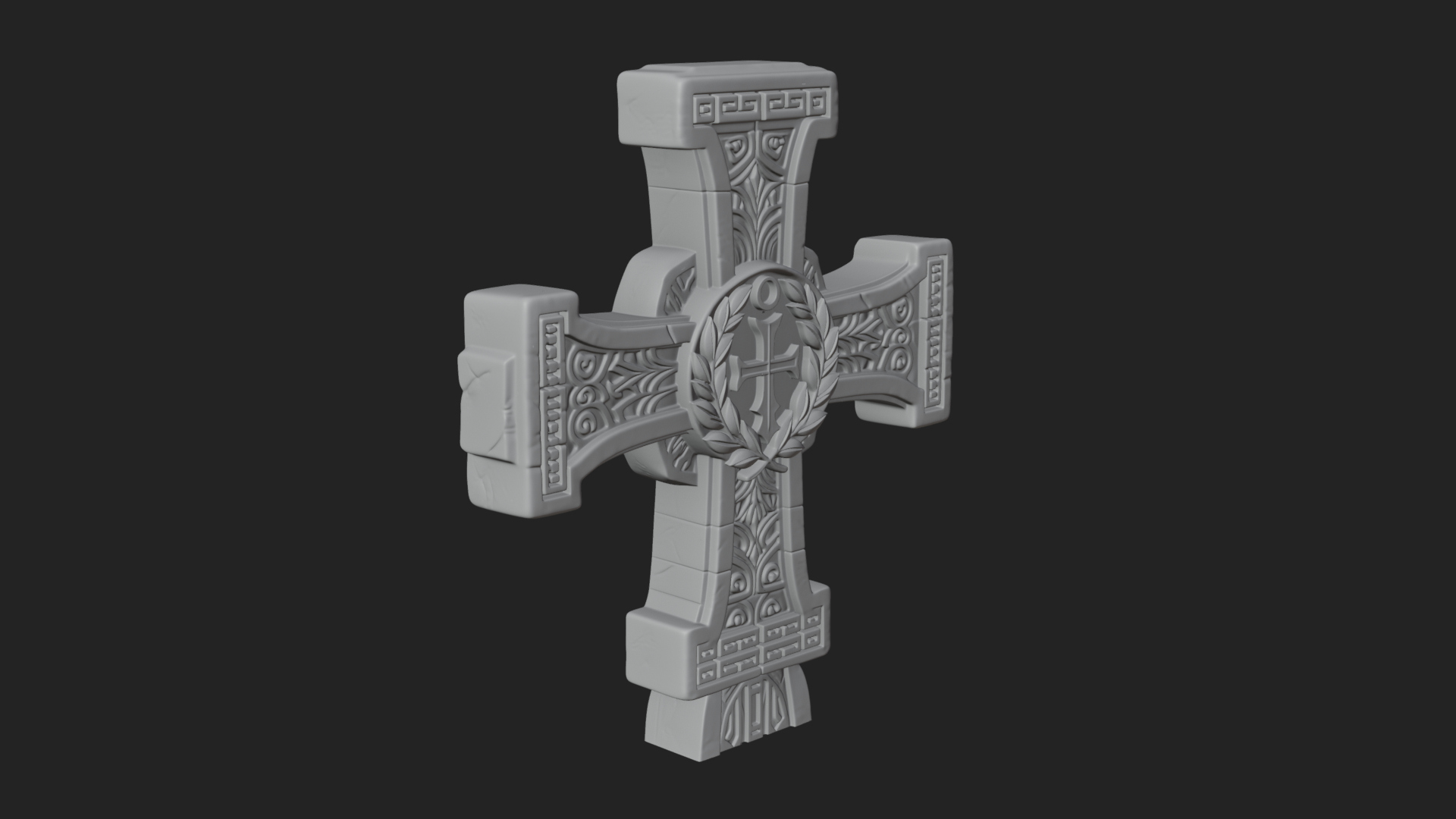 Carved Relief Wall Cross Design 151 3D Print Model 3D Model
