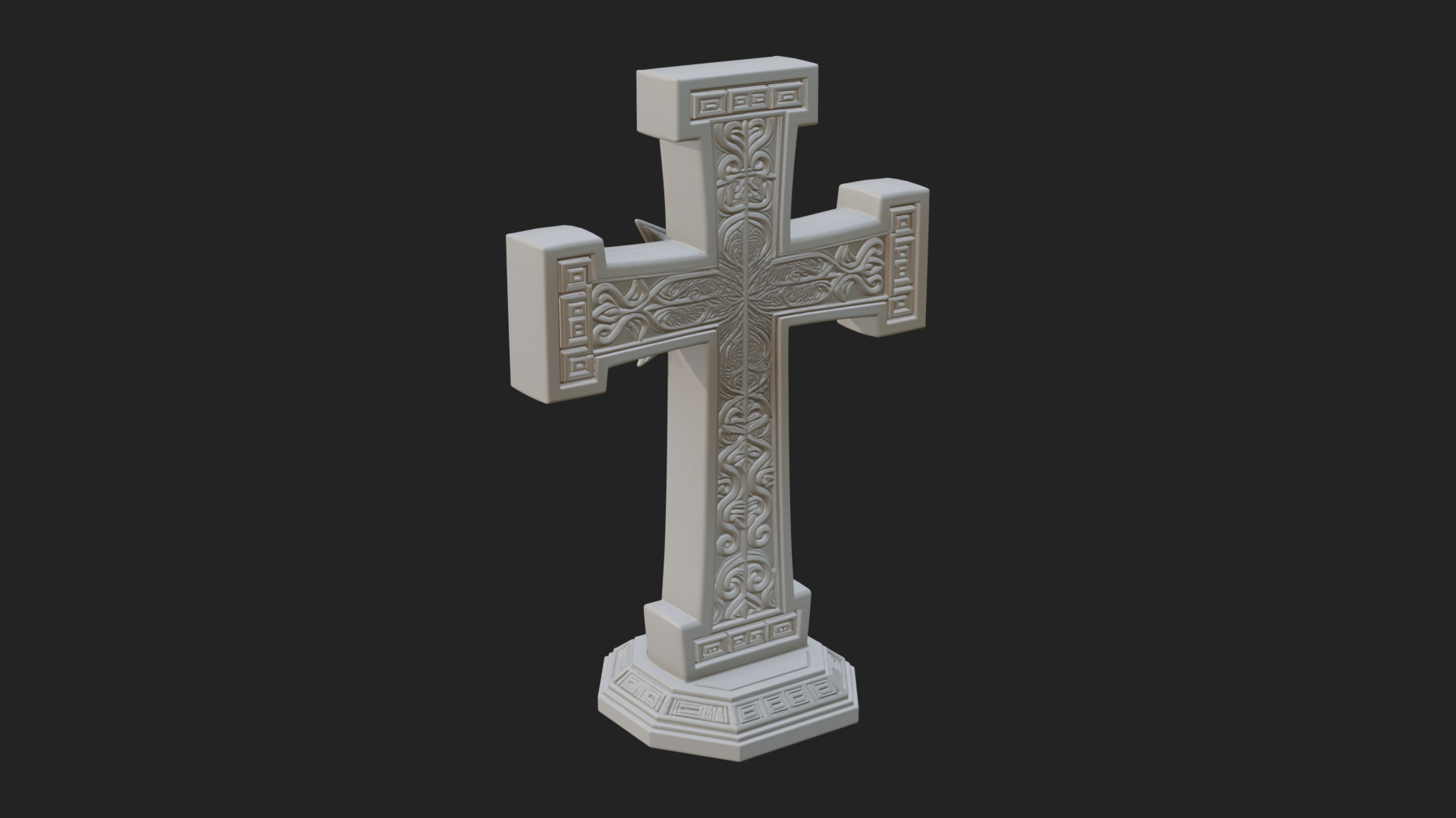 Carved Relief Wall Cross Design 152 3D Print Model 3D Model