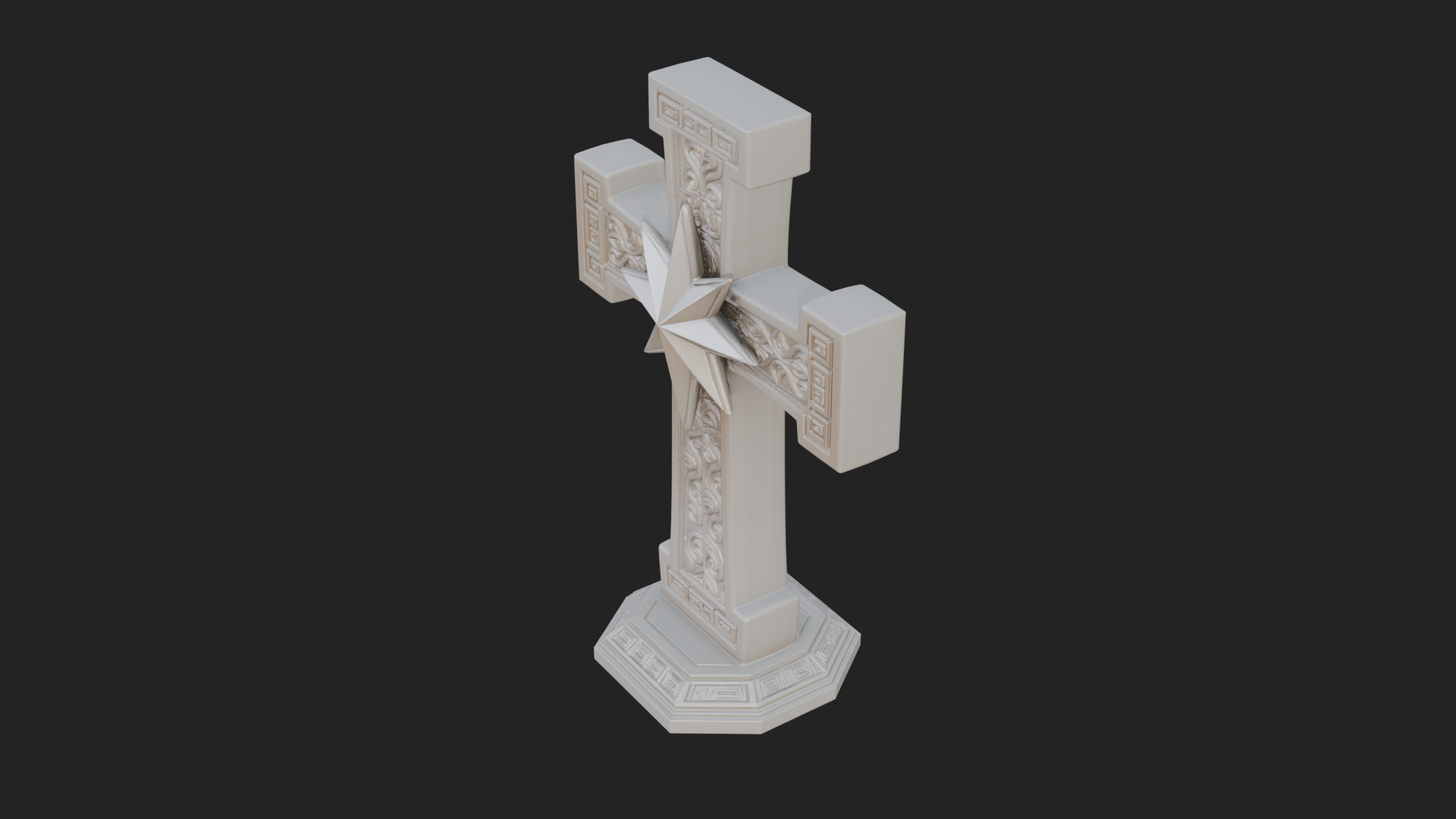 Carved Relief Wall Cross Design 152 3D Print Model 3D Model