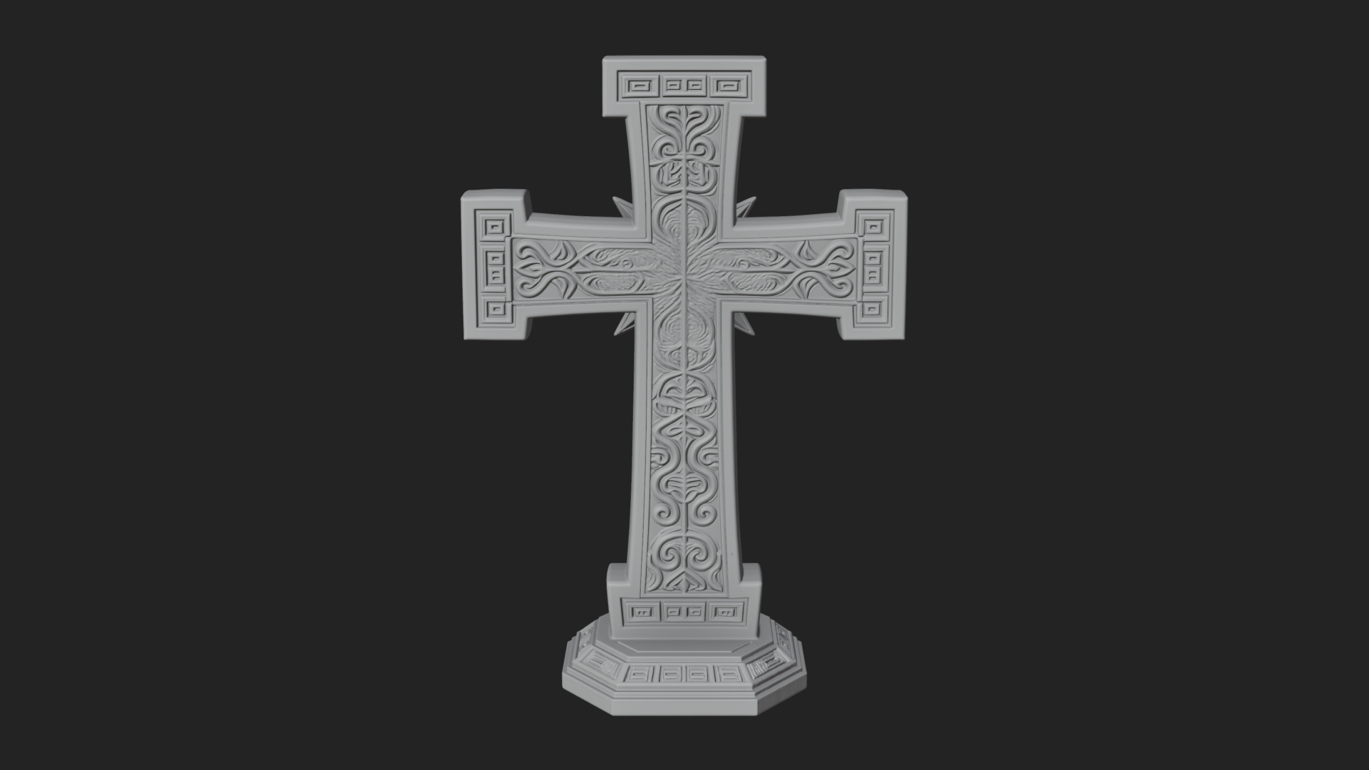Carved Relief Wall Cross Design 152 3D Print Model 3D Model