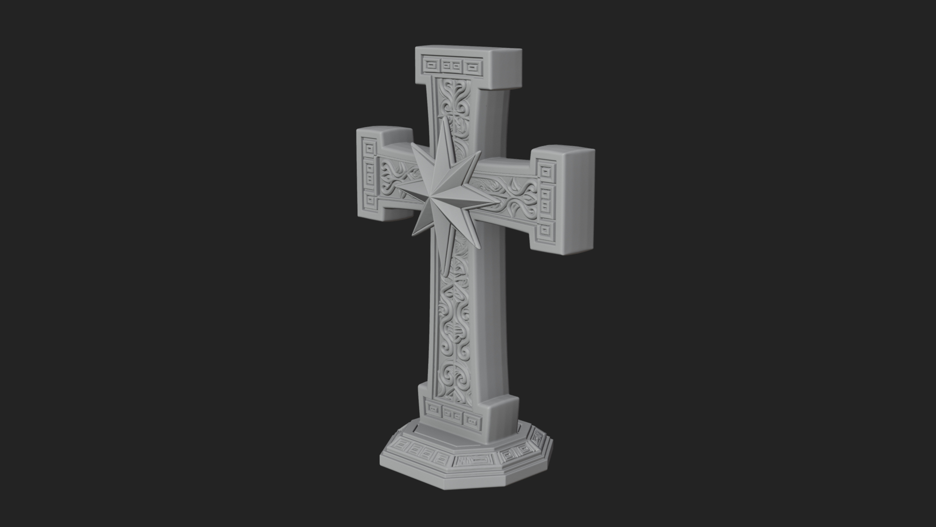 Carved Relief Wall Cross Design 152 3D Print Model 3D Model