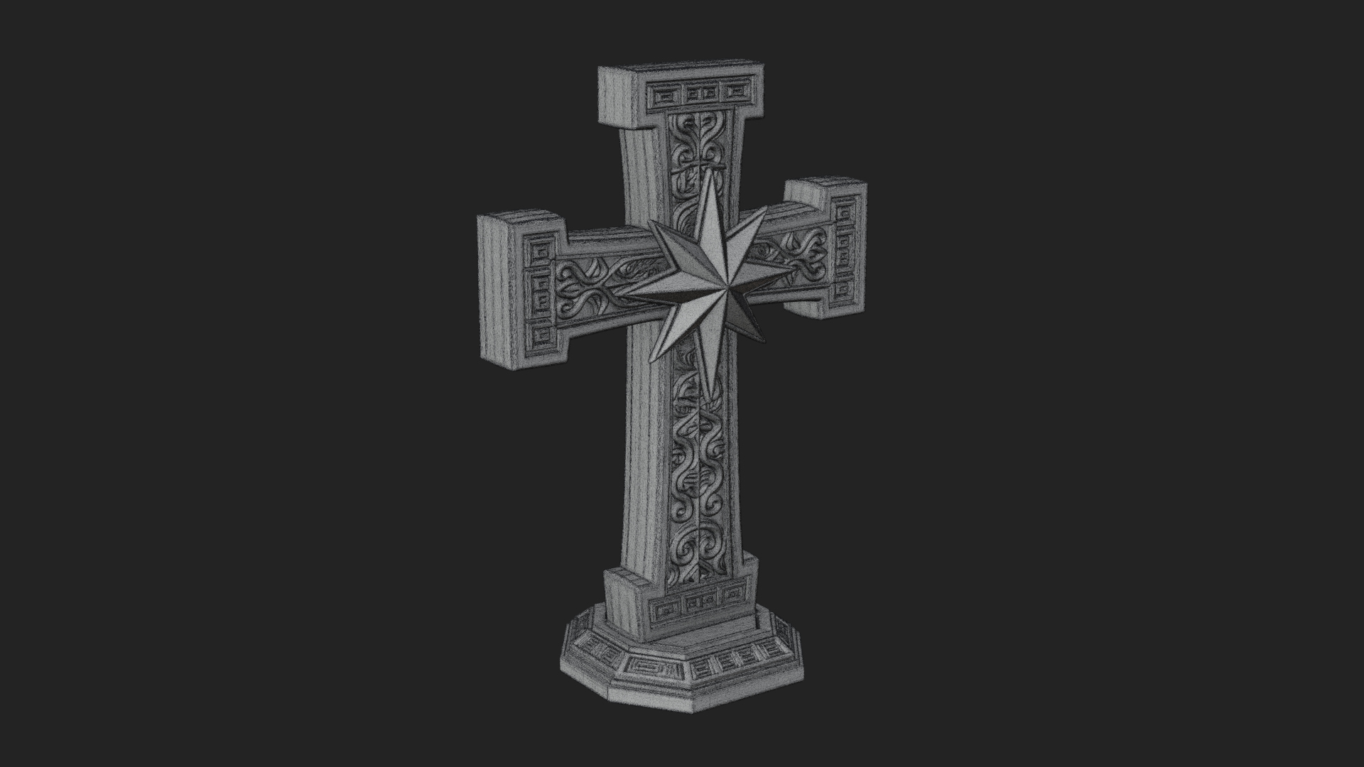 Carved Relief Wall Cross Design 152 3D Print Model 3D Model