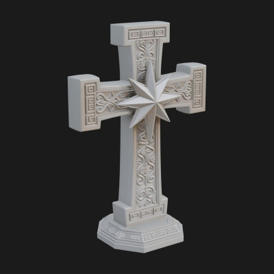 Carved Relief Wall Cross Design 152 3D Print Model