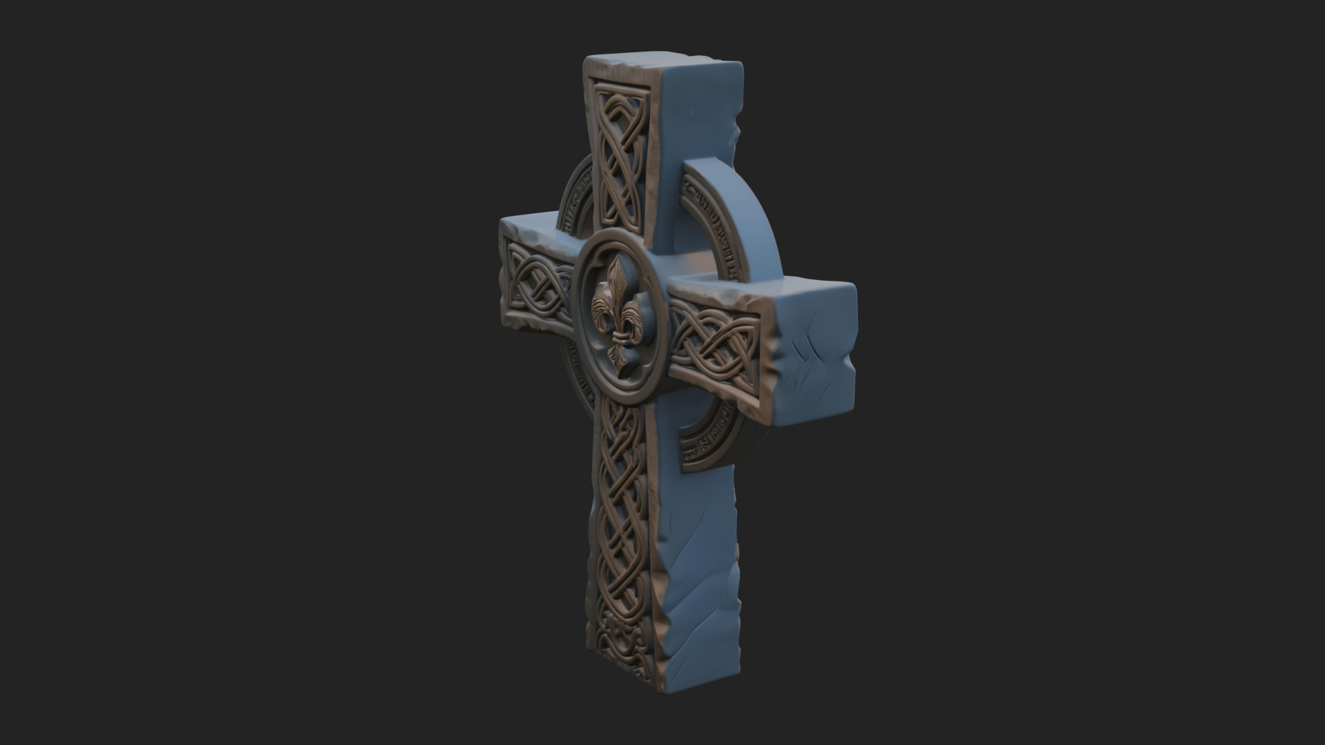Carved Relief Wall Cross Design 153 3D Print Model 3D Model