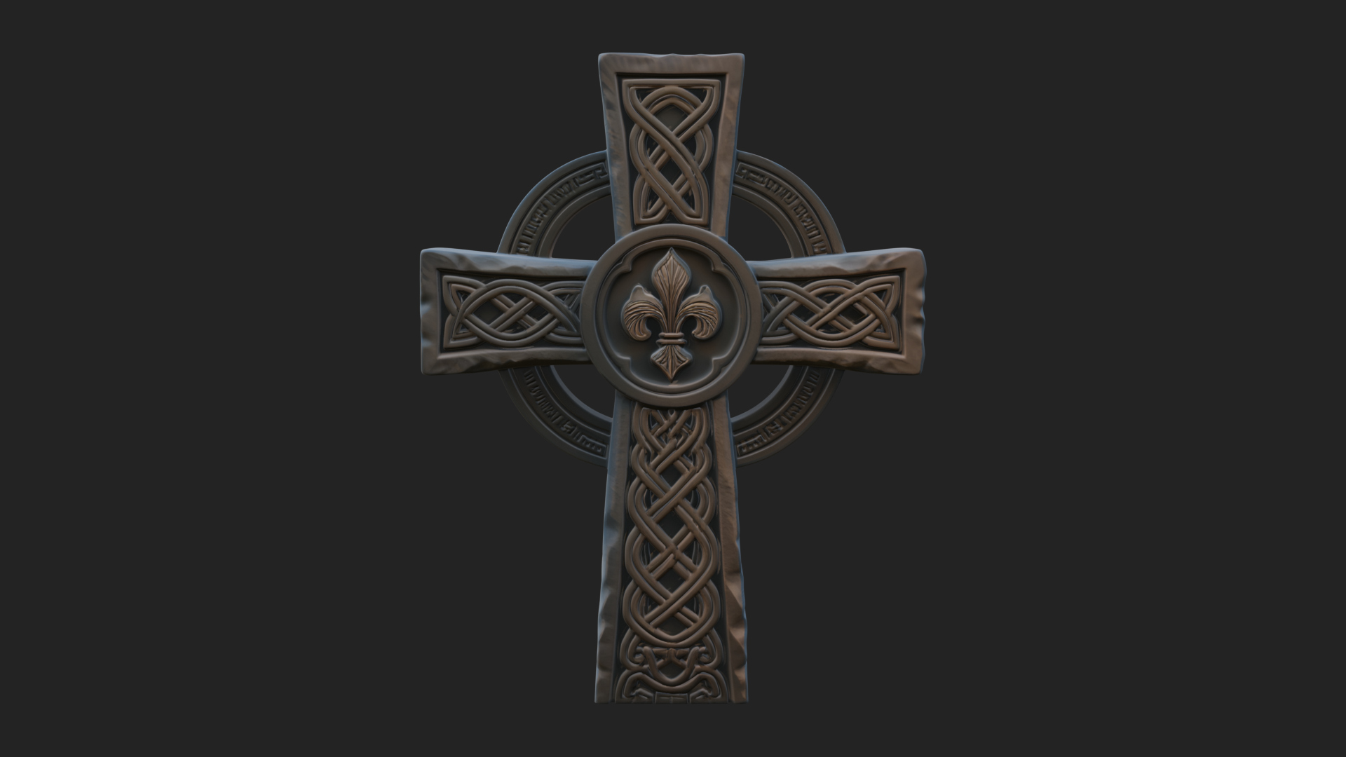Carved Relief Wall Cross Design 153 3D Print Model 3D Model