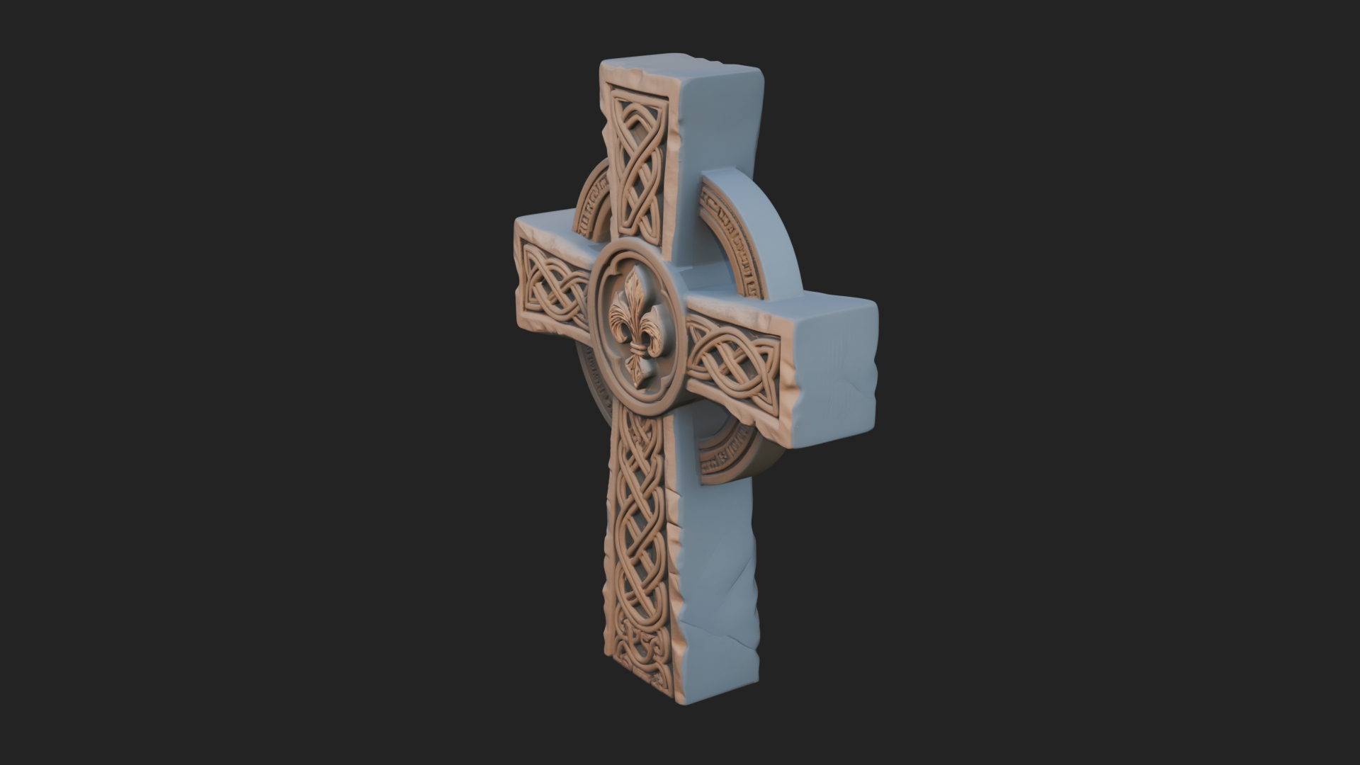 Carved Relief Wall Cross Design 153 3D Print Model 3D Model
