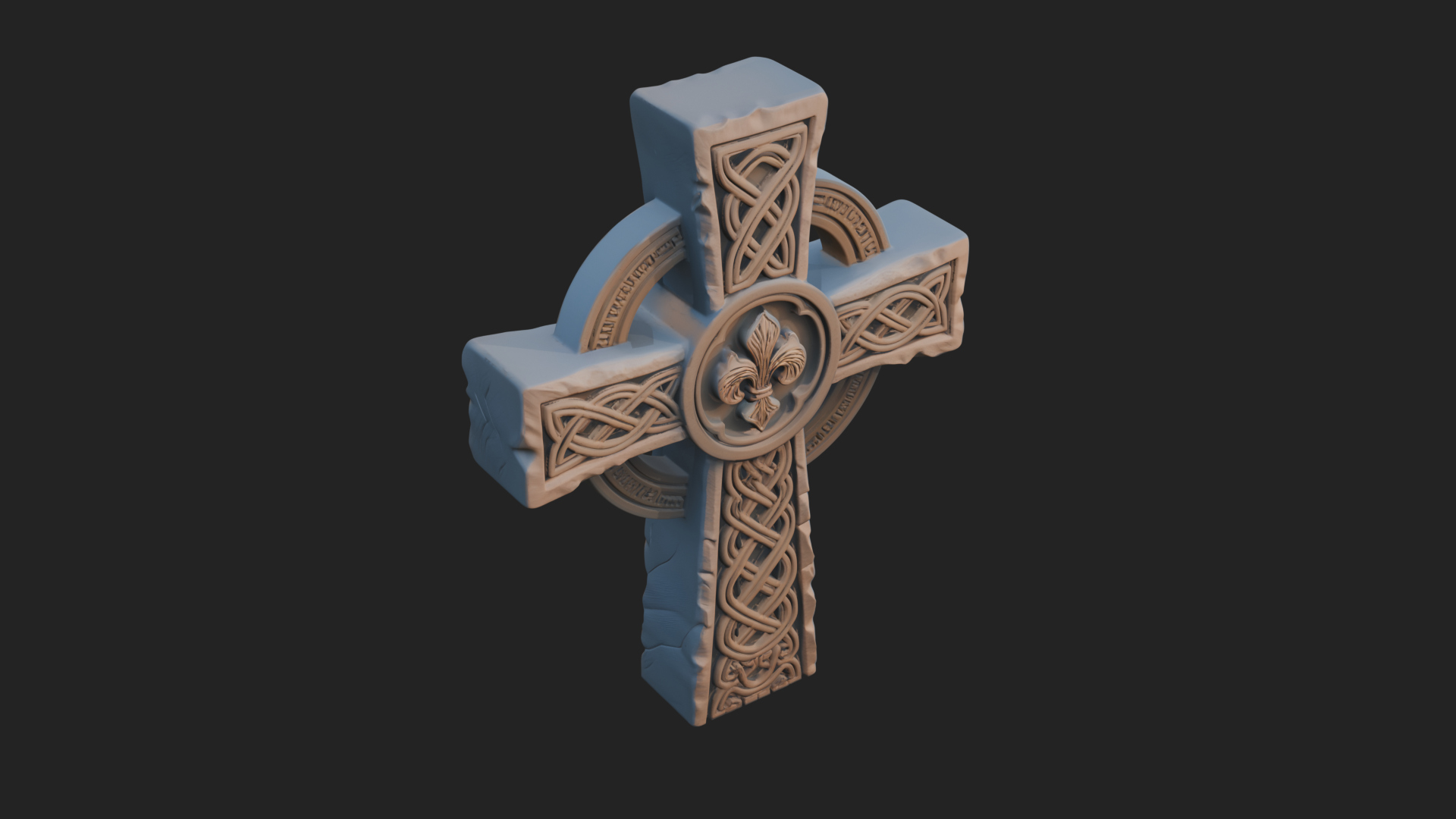 Carved Relief Wall Cross Design 153 3D Print Model 3D Model