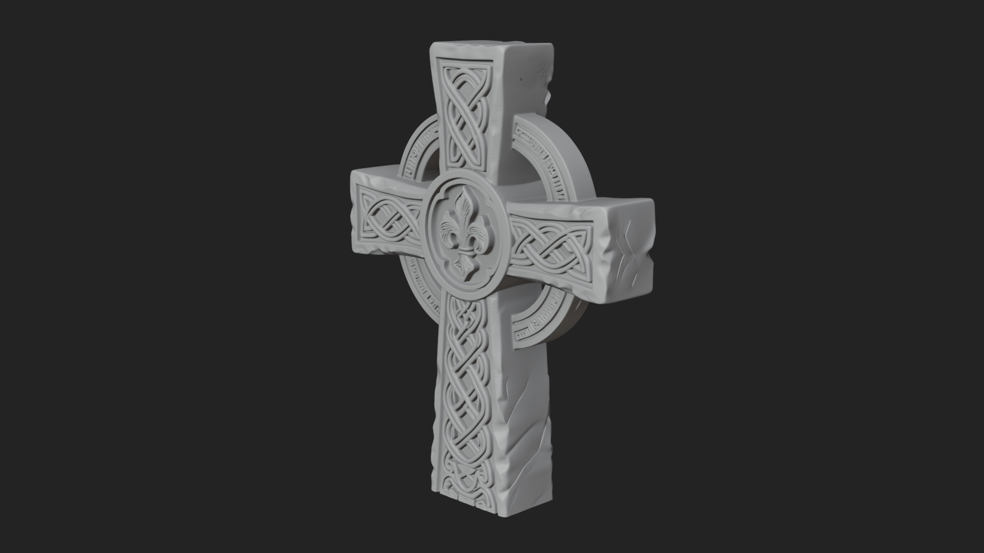 Carved Relief Wall Cross Design 153 3D Print Model 3D Model